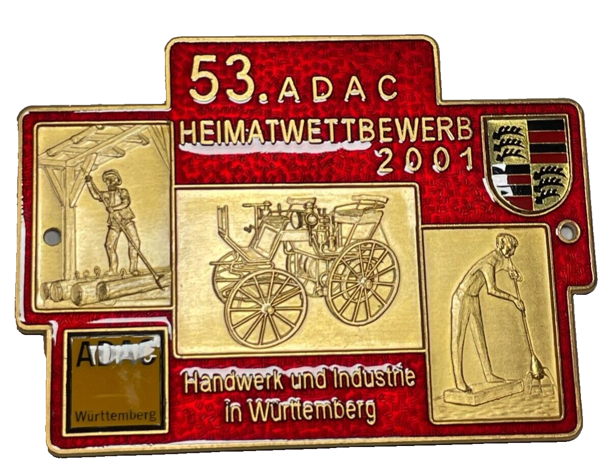 53. ADAC Heimatwettbewerb Württemberg 2001 Automobil Auto Plakette Car Badge1