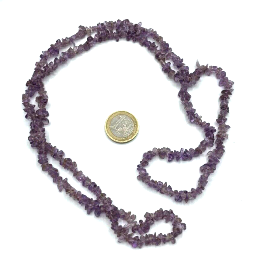 Natürlicher Amethyst Kette Edelstein Splitterkette Endloskette o Verschluss4