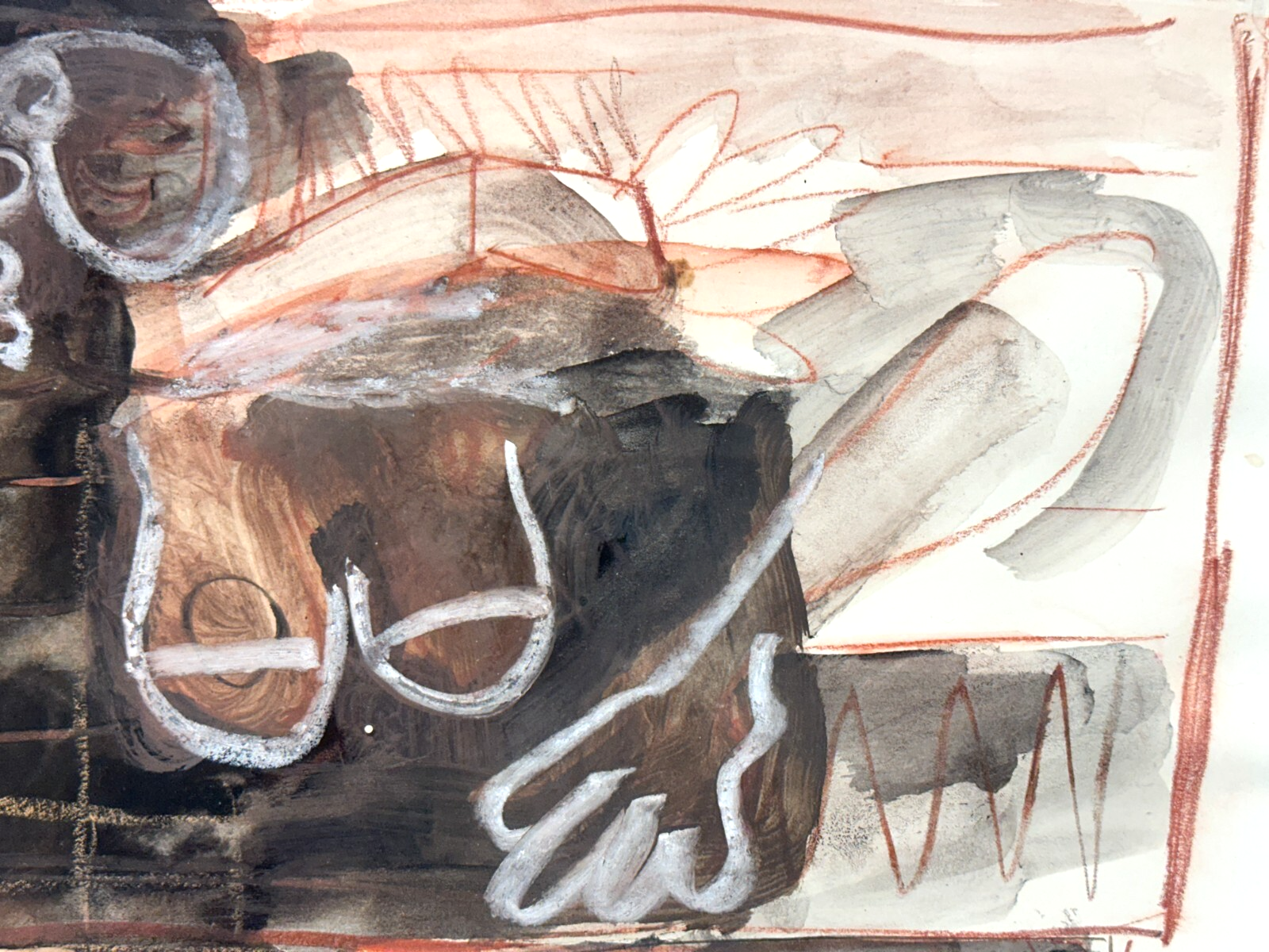 Ulla von Gierke (UvG) - 1986 – Abstrakte Komposition - Acryl auf Leinwand - sig6
