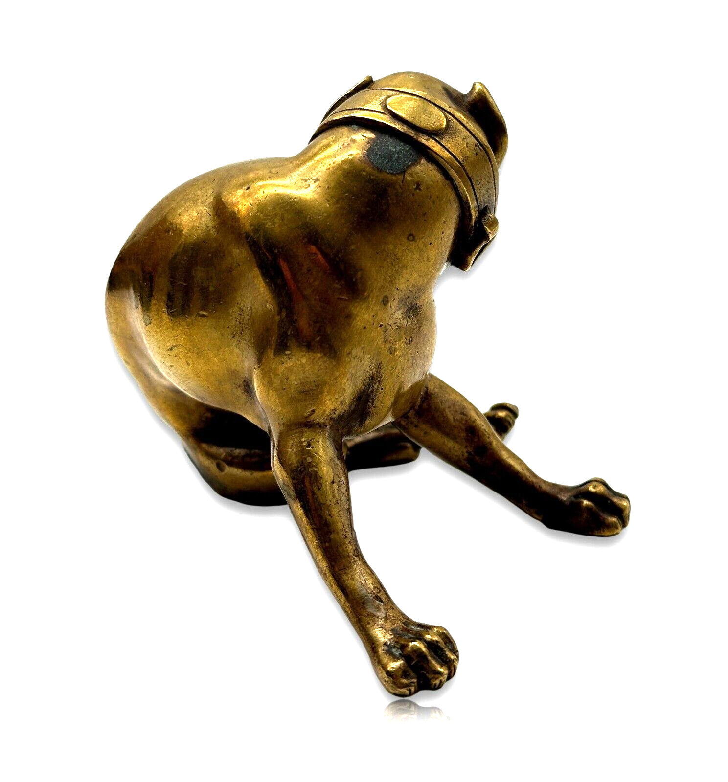 Skulptur - Messing/Bronze - Hund sitzend - Miniatur - Rar Selten 17. Jahrhundert4