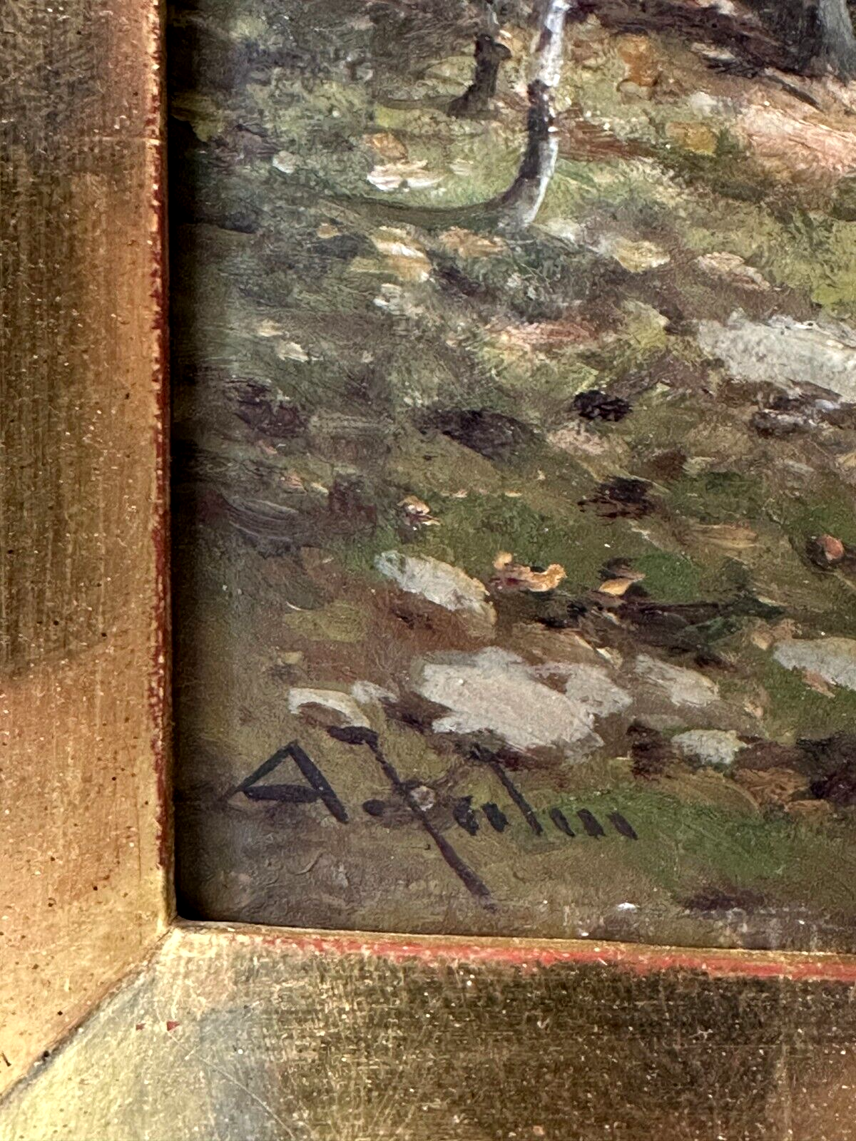 Anton Jahn 1869-? - Öl auf Karton - Gebirgs- Berglandschaft - gerahmt & signiert8