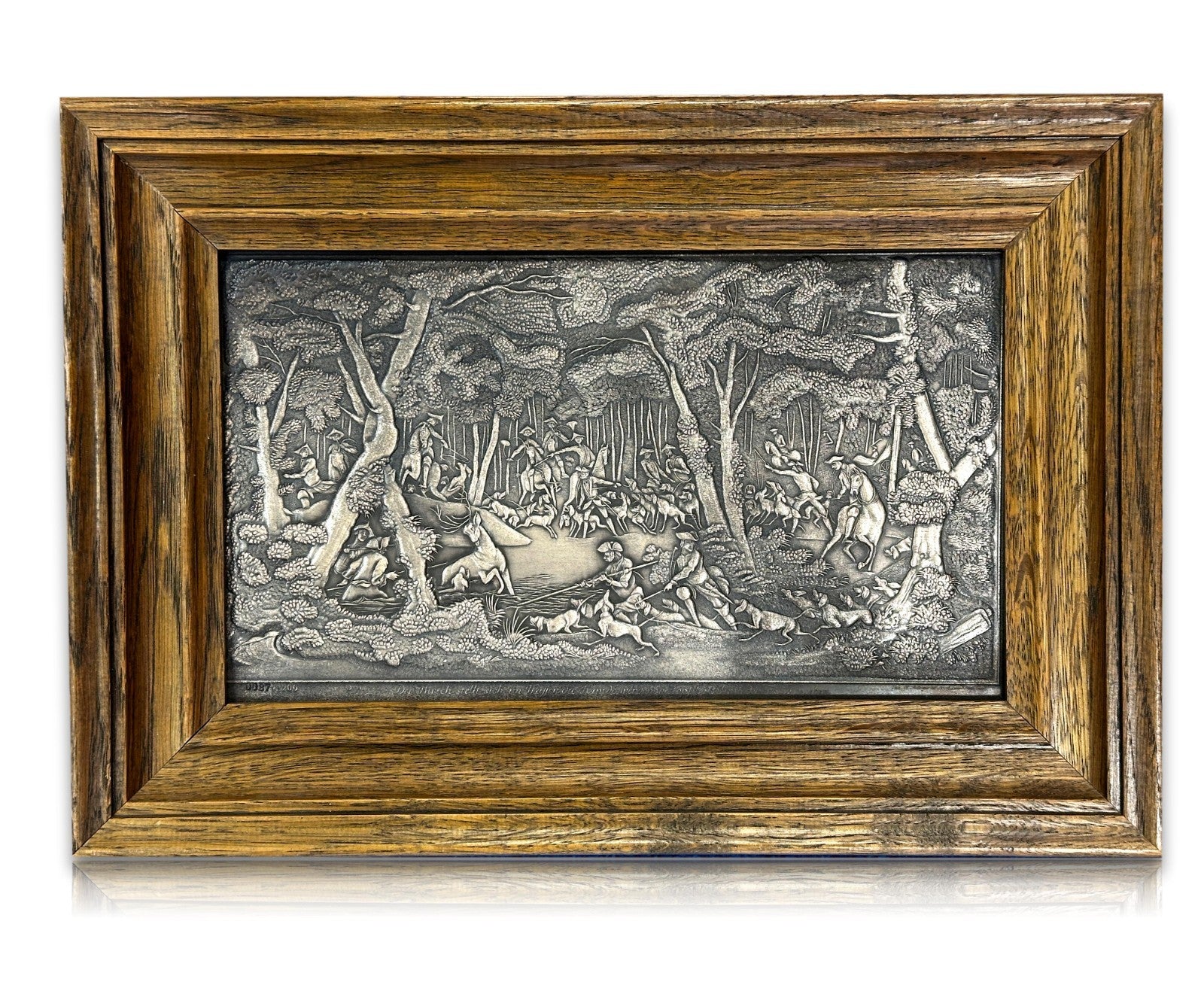 Silberrelief - Jagdszene J. E. Ridinger – Feinsilber 999 – limitiert 87/12000