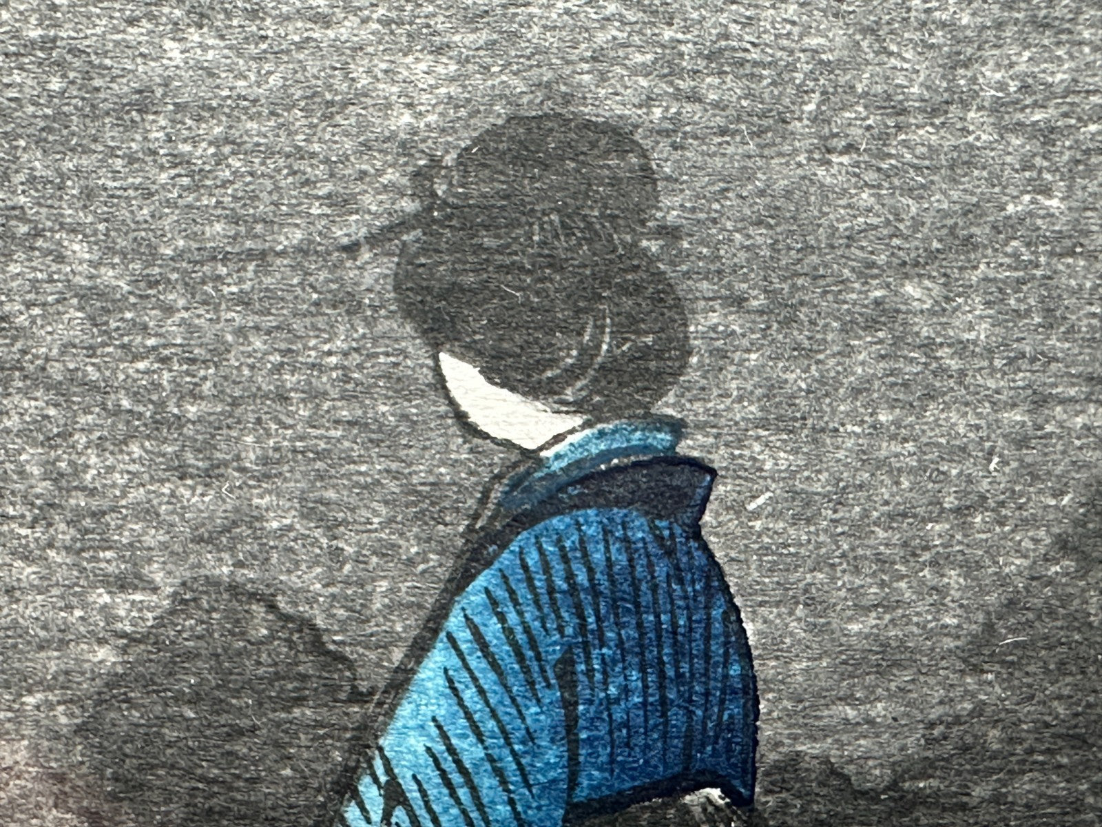 Japanischer Holzschnitt im Stil von Harunobu – Geisha bei Nacht – gerahmte Repro5