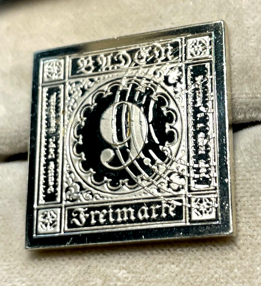 Baden 9 Kreuzer 1851 Freimark Sterling Silber 925 Nachprägung2
