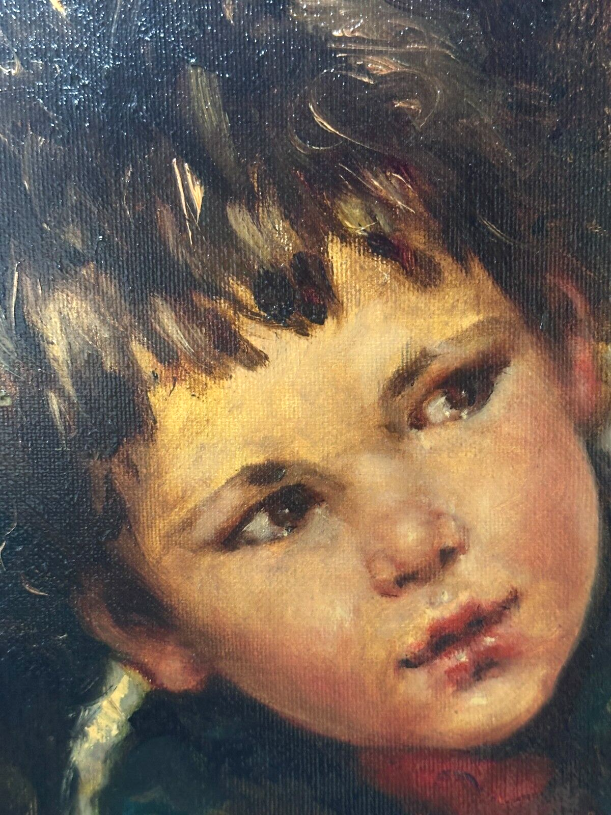 Öl auf Leinwand - Kinderportrait Knabe - gerahmt - signiert - sehr dekorativ13