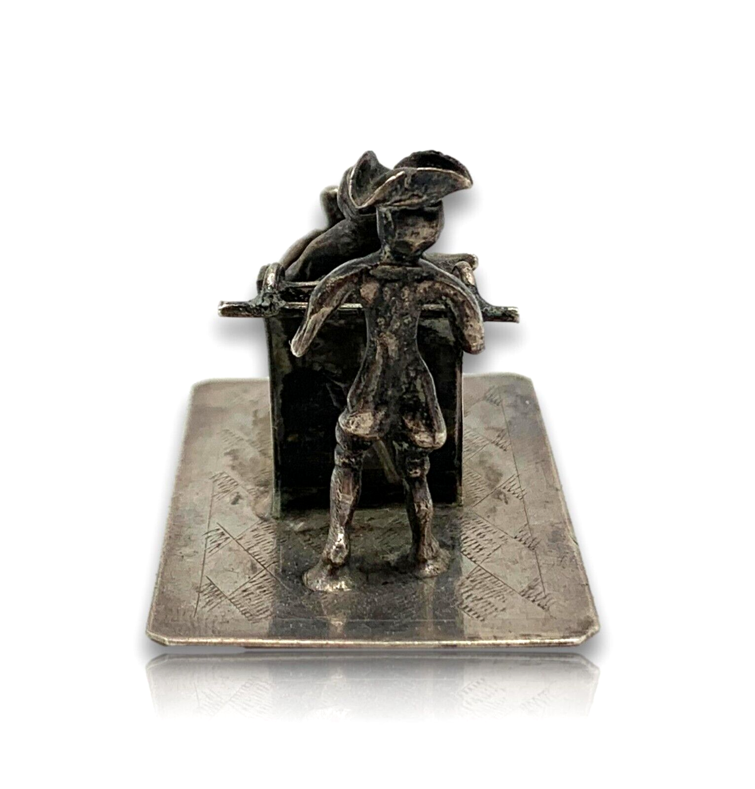 Miniatur Schlitten Schlittenfahrt Silber - Bijkamp Steenwijk Niederlande 19003