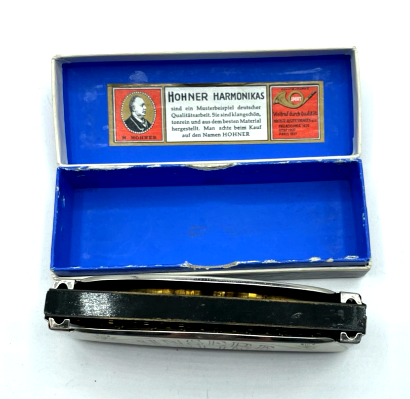Vintage Unsere Lieblinge M Hohner Harmonika C Mundharmonika orig. Box gepflegt3