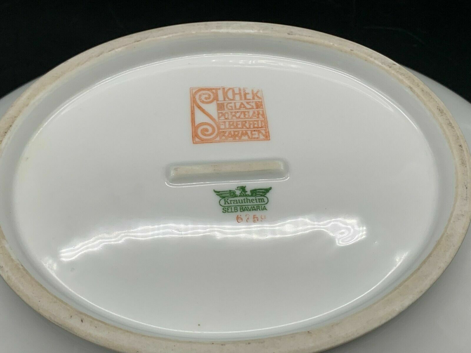 Krautheim Porzellan - Suppenterrine oval Suppenschüssel mit Deckel - Gold - 19156