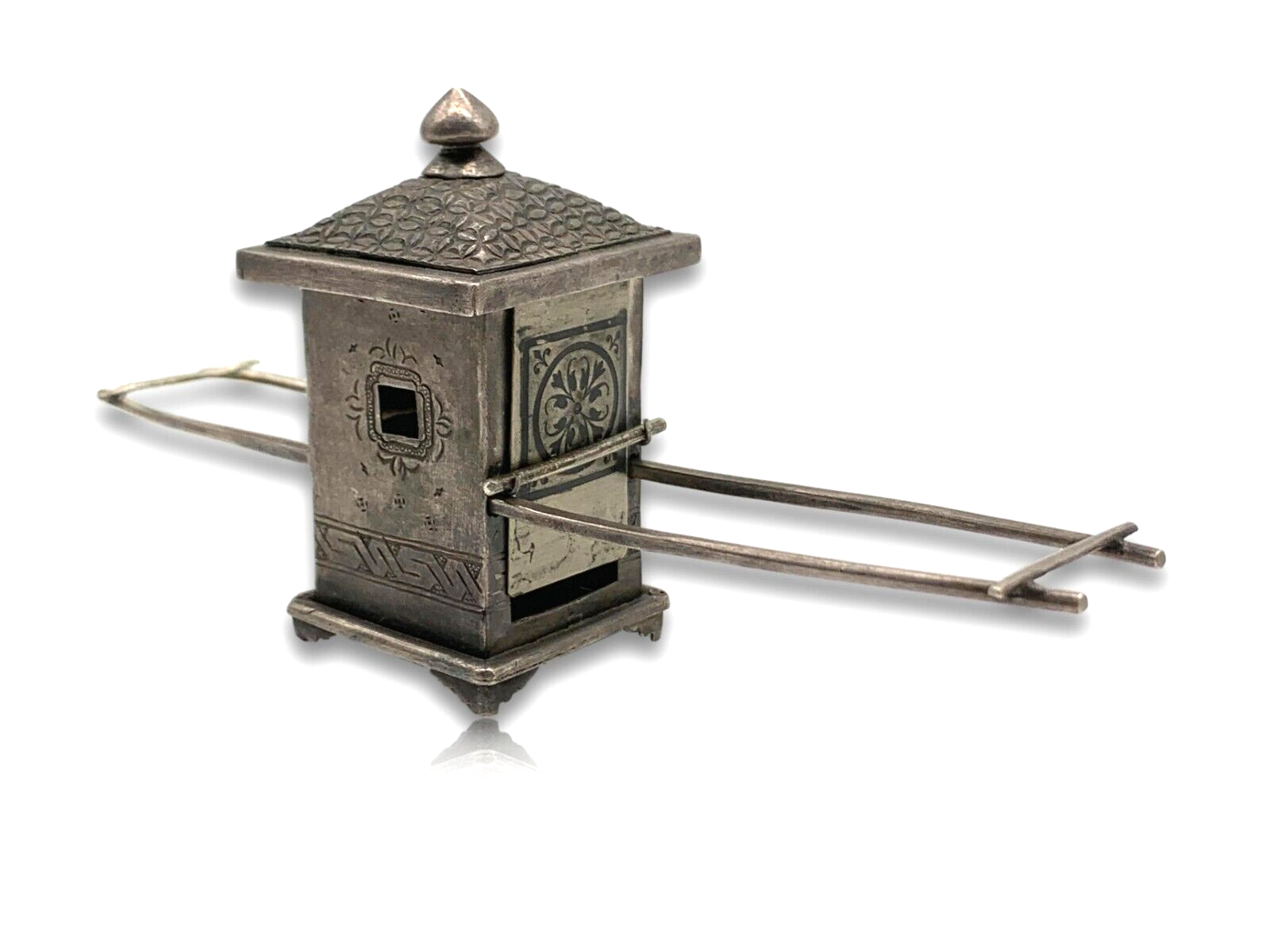 Miniatur Palankin Sänfte Sedan Chair - Silber - China Anfang 20. Jhr Handarbeit1