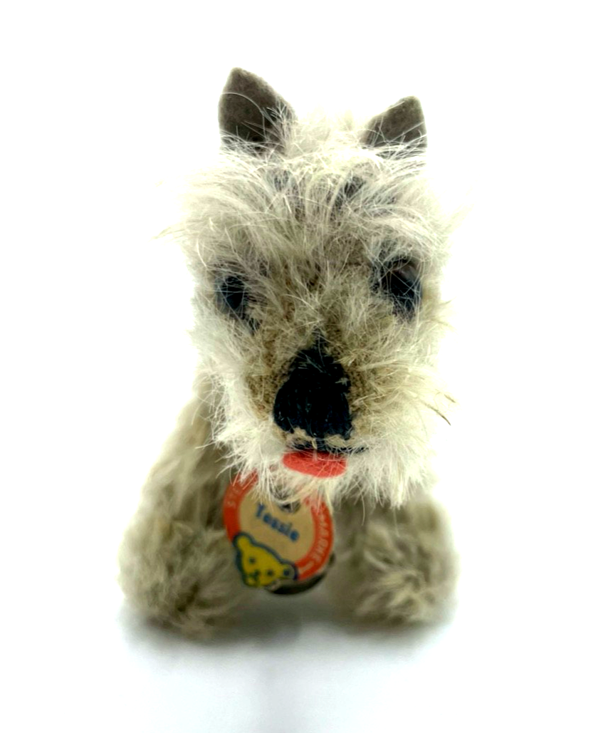 Vintage Steiff Mohair Hund Tessie 60er Jahre mit Schild H ca. 8 cm gepflegt2