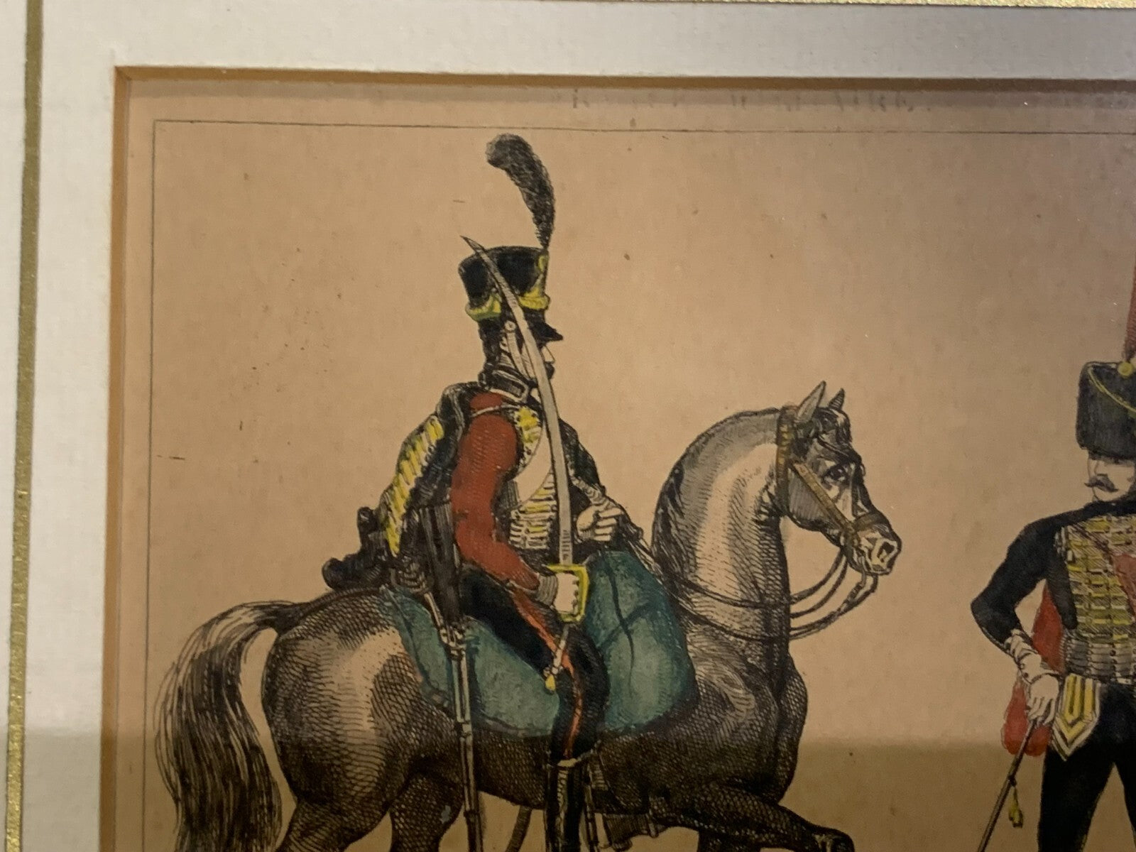 Lacauchie - Stahlstich koloriert - preußischer Hussar Kavallerie - Uniform 18002