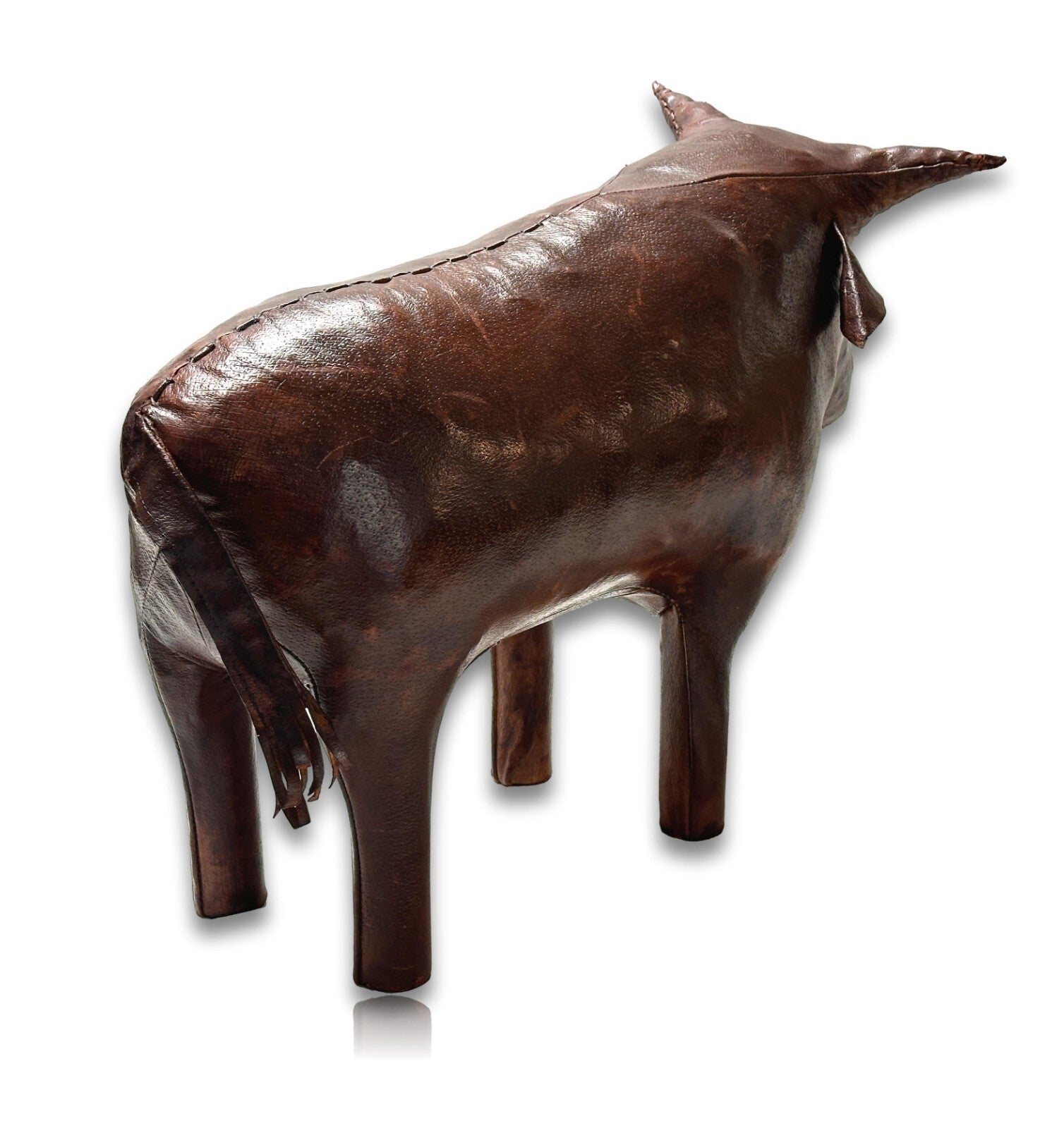 Dimitri Omersa - Fußbank Fußhocker - Stier - Leder - Design Möbel - Restauriert3