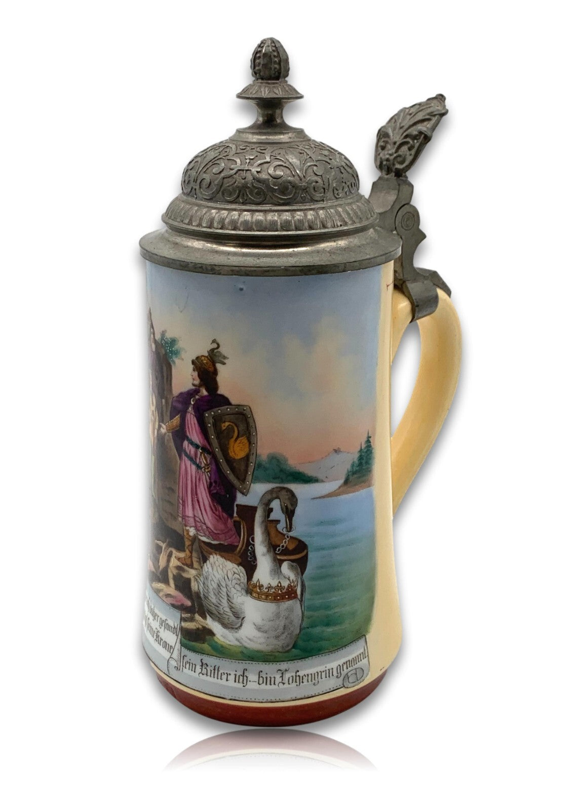 Bierkrug Humpen - Gralserzählung - Oper Lohengrin von Richard Wagner - um 18901