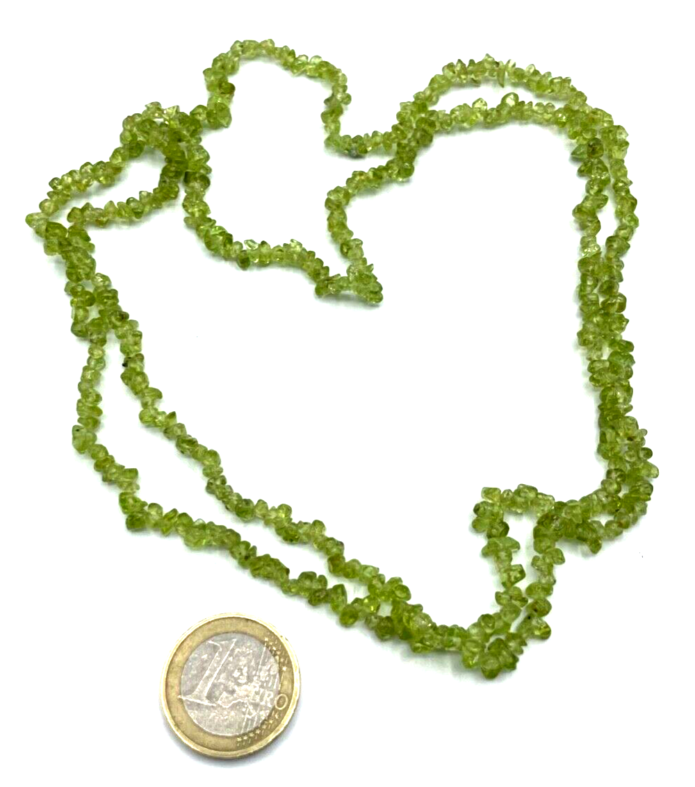Natürlicher Peridot Kette Edelstein Splitterkette Endloskette o Verschluss L90cm2