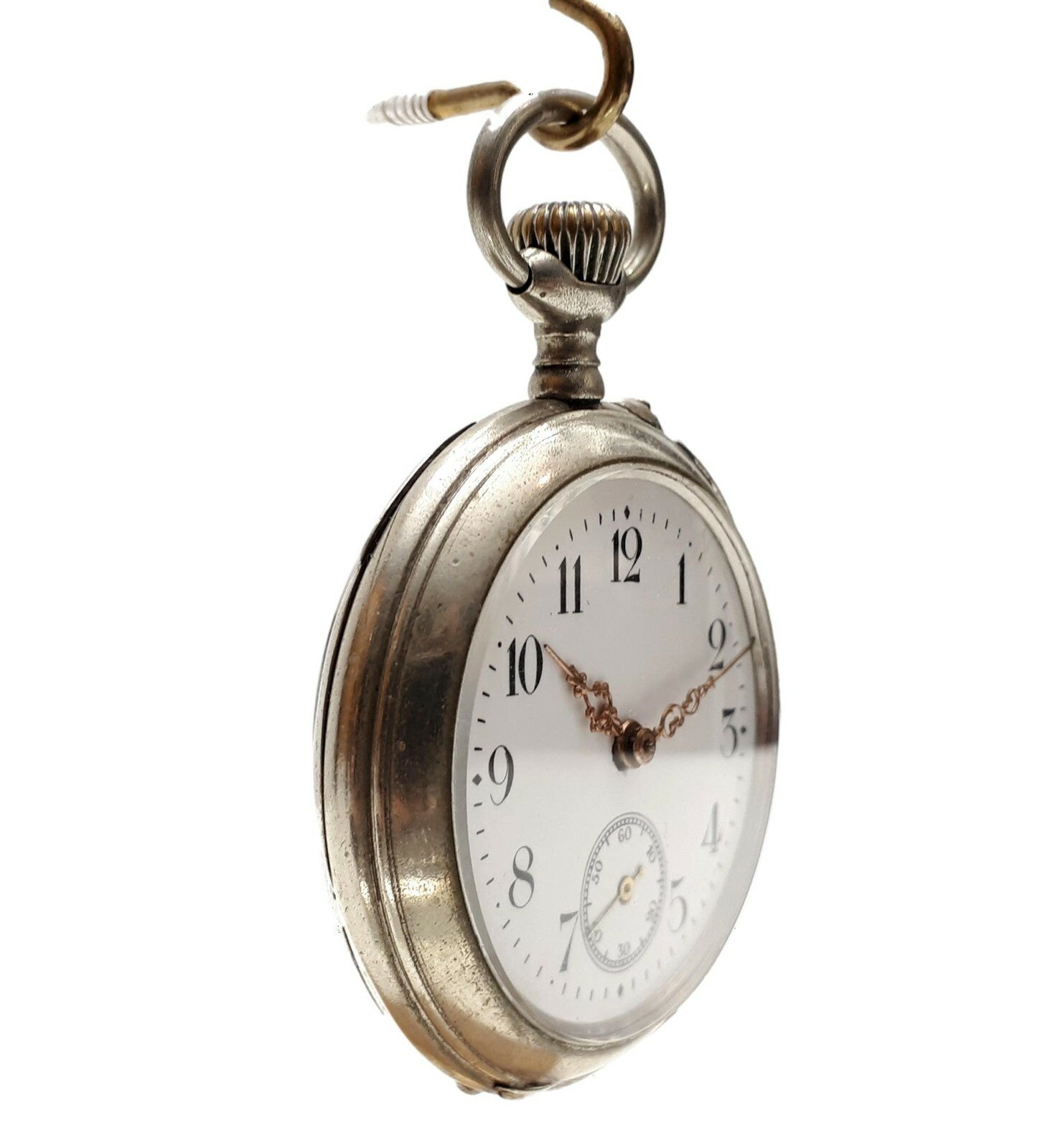 Taschenuhr um 1900 - Emaille Ziffernblatt - Kronen Aufzug - kleine Sekunde 1
