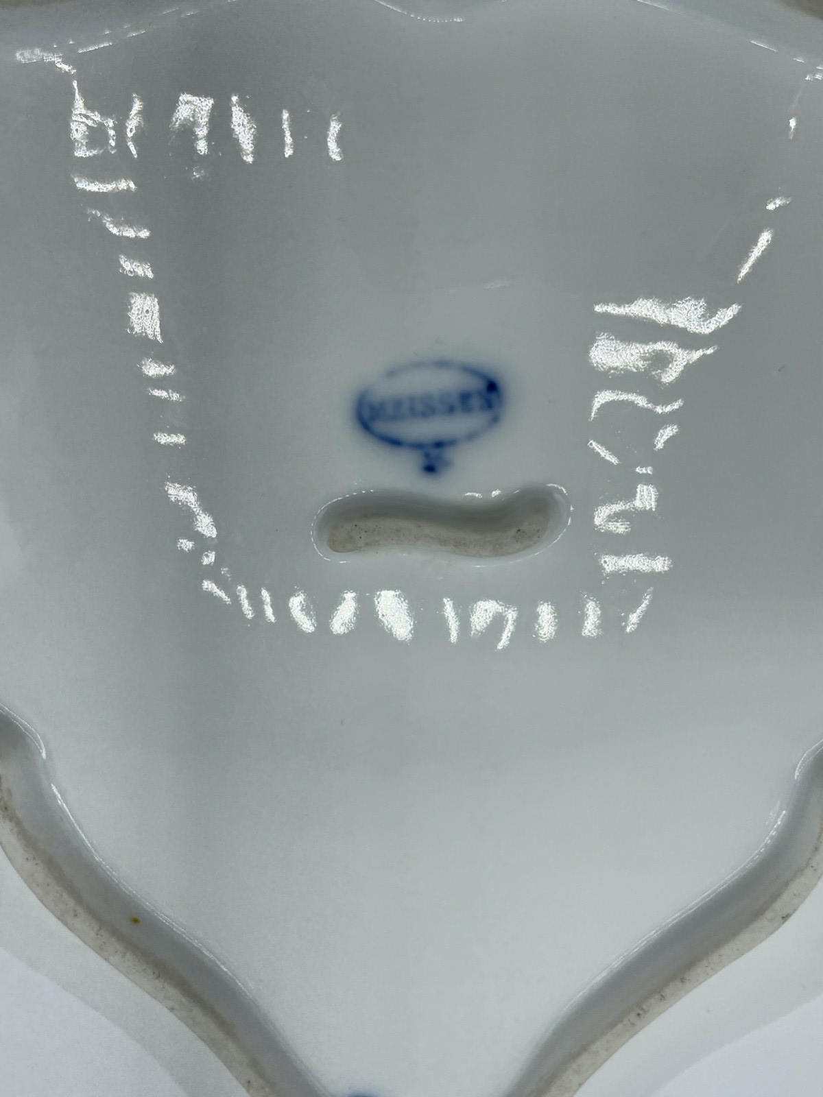 1 alte Teichert Porzellan Zwiebelmuster dreieckige Schale Salatschüssel gepflegt6