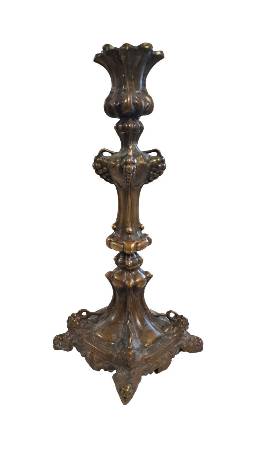 antiker Barockleuchter Kerzenhalter Kerzenständer - Messing Bronze Blech 0