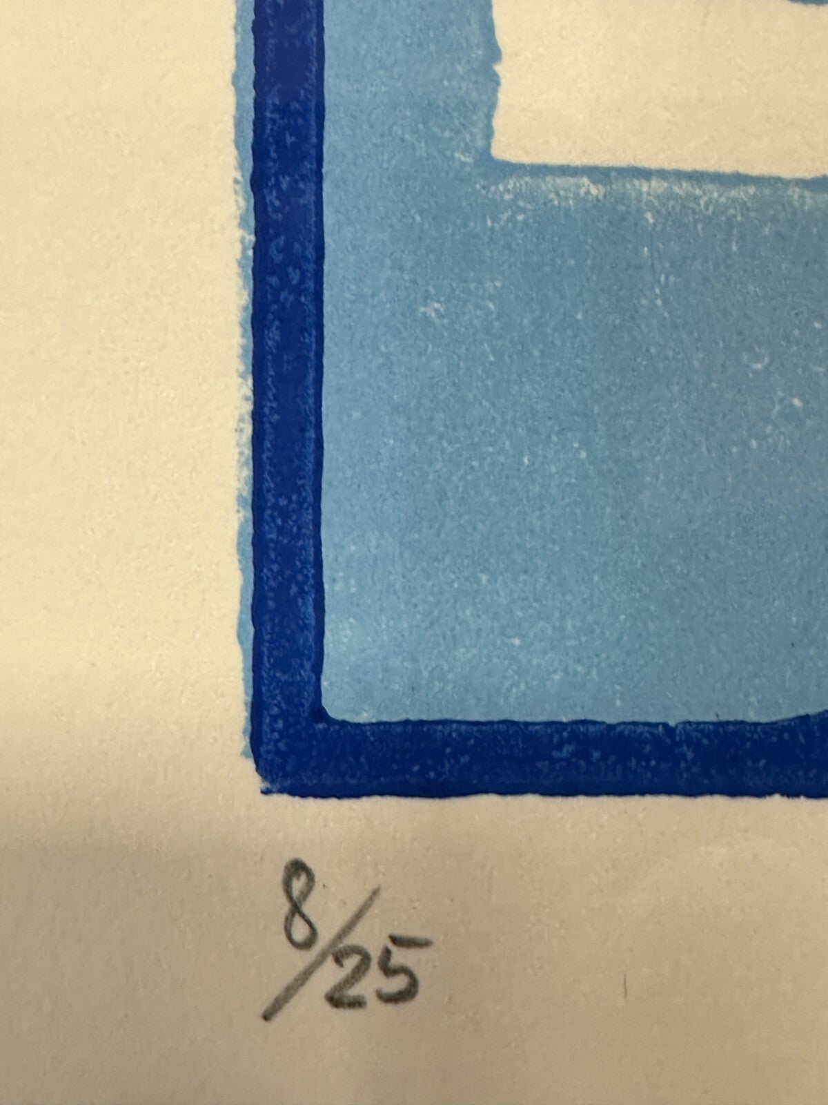 Hannes Steinert - Linolschnitt - 2000 - moderne Komposition in Blau - Signiert5