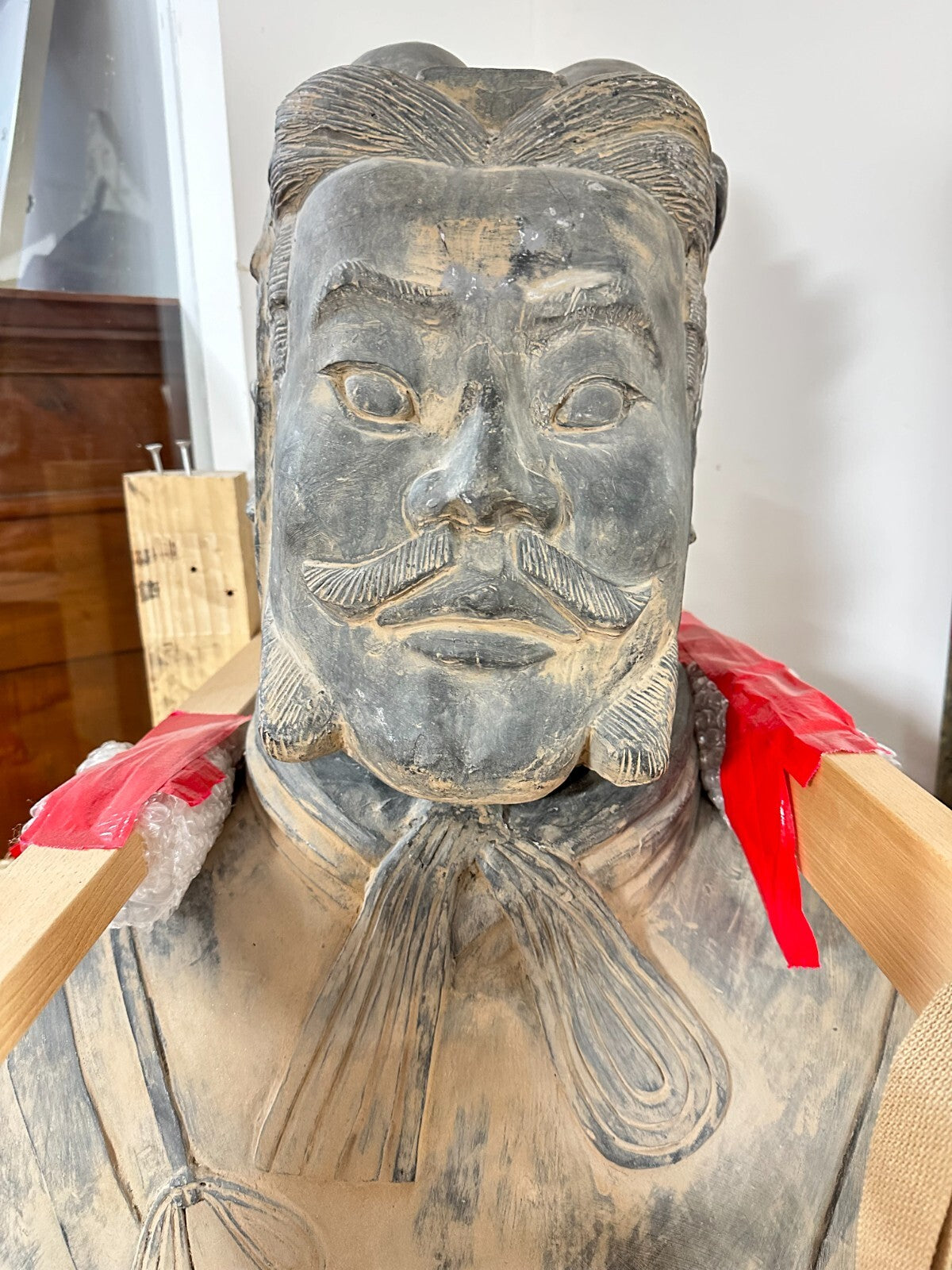 XL Chinesischer Krieger - Terrakotta Krieger Gipsmodell - Figur Skulptur 200 cm2