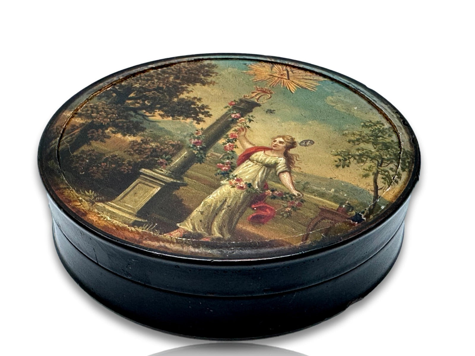 Lackdose Tabakdose Tabatiere Schnupftabakdose - Handbemalt - Art nach Stobwasser10