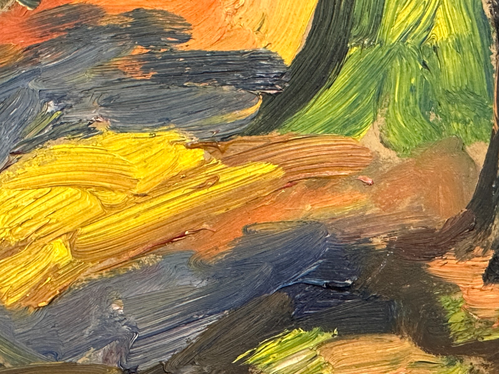 Johannes Sack 1890-1958 - Expressionistisches Waldstück – Öl auf Karton signiert7