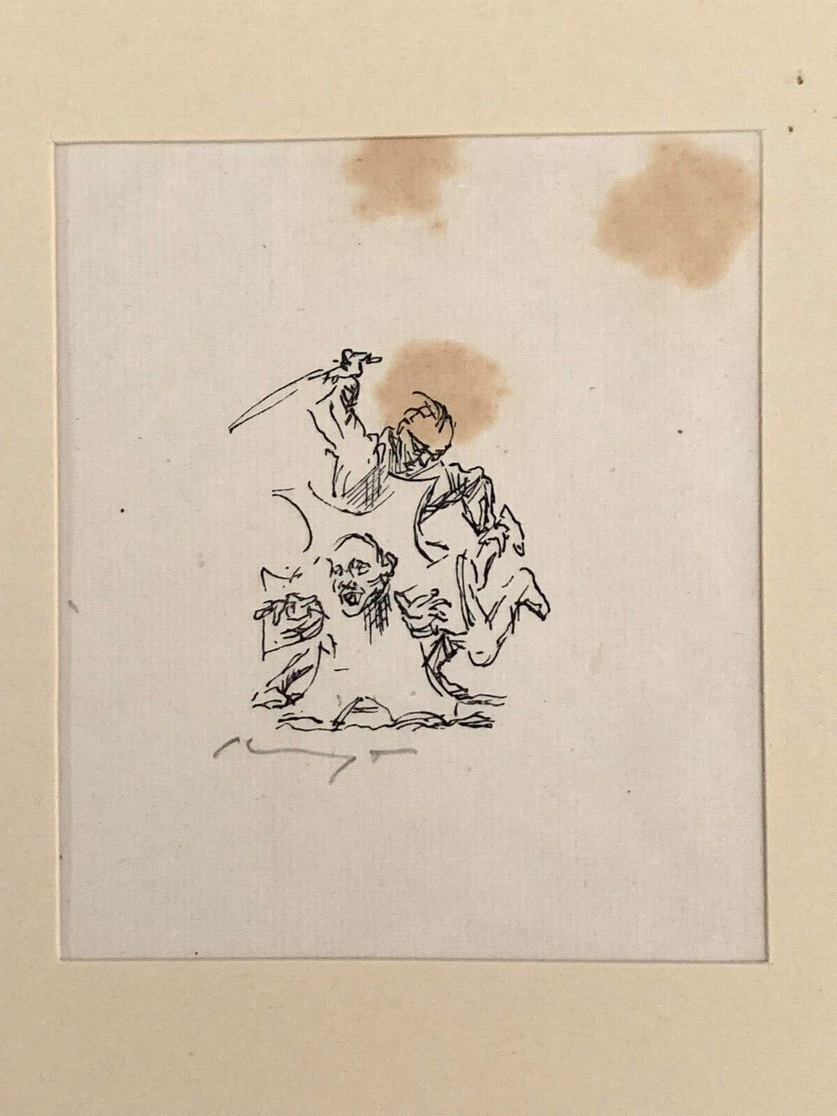 Max Slevogt 1868-1932 - Lithographie - Szenische Illustration - signiert 1