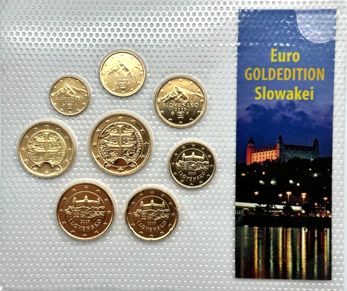 KMS Slowakei - 2009 - Euro € 24ct Vergoldet - limt. Auflage 999 Stück2