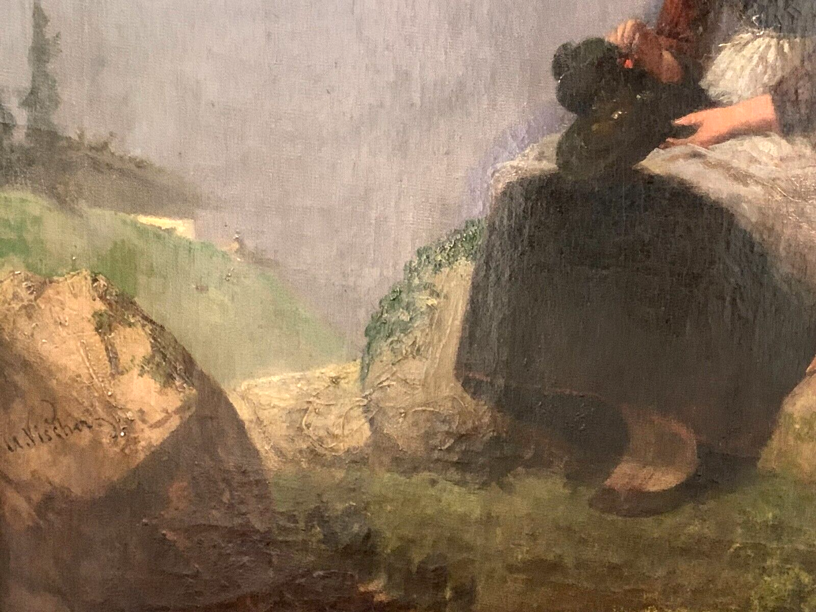 August Vischer 1821-1898 - Öl auf Leinwand - Romantik - Genremalerei - signiert6