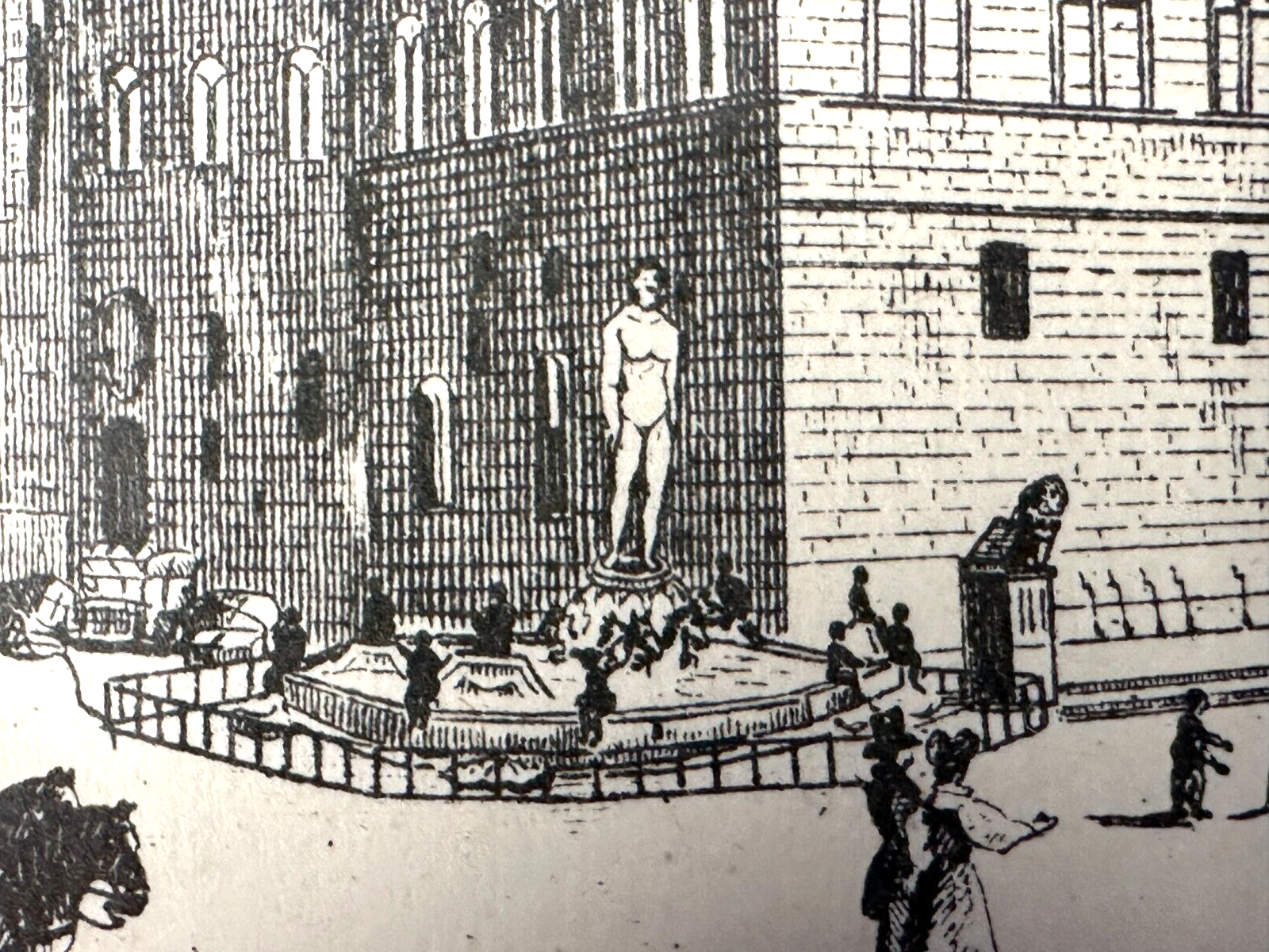 Florenz Piazza della Signoria - Palazzo Vecchio und Loggia dei Lanzi - Stich11