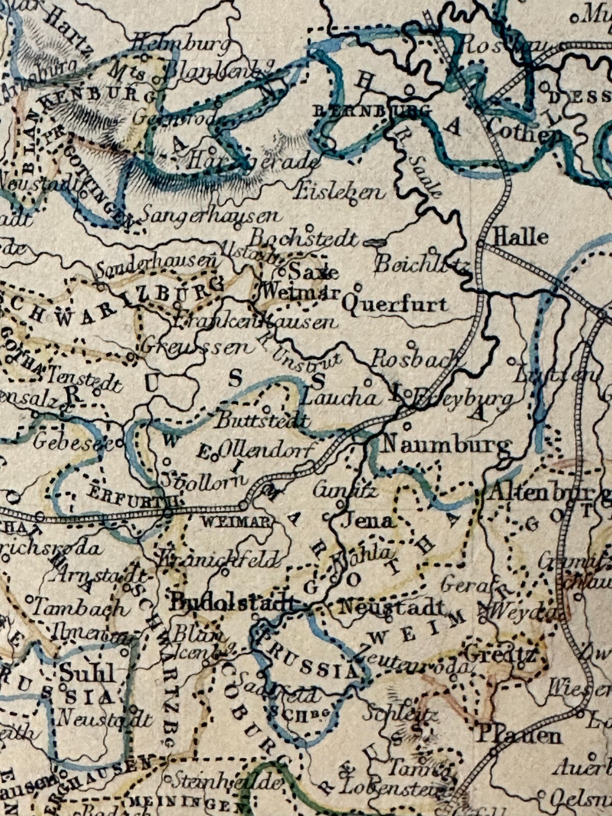 Landkarte Germany Deutschland 1853 - Stahlstich mit Städteansichten - J. Rapkin15