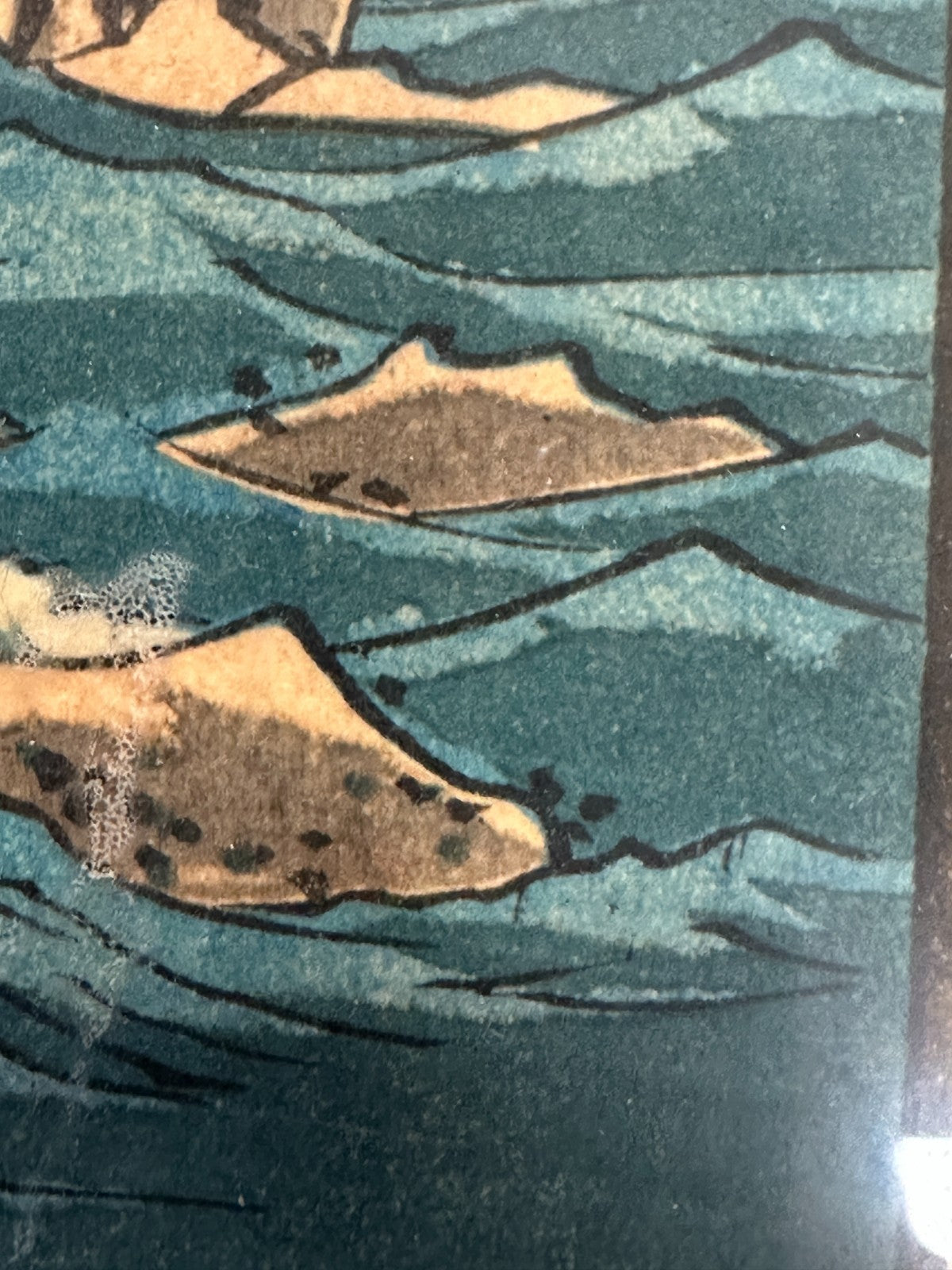 Original Hiroshige Holzschnitt – Bizen Küste mit Torii – ca. 1853 Edo-Zeit Japan9