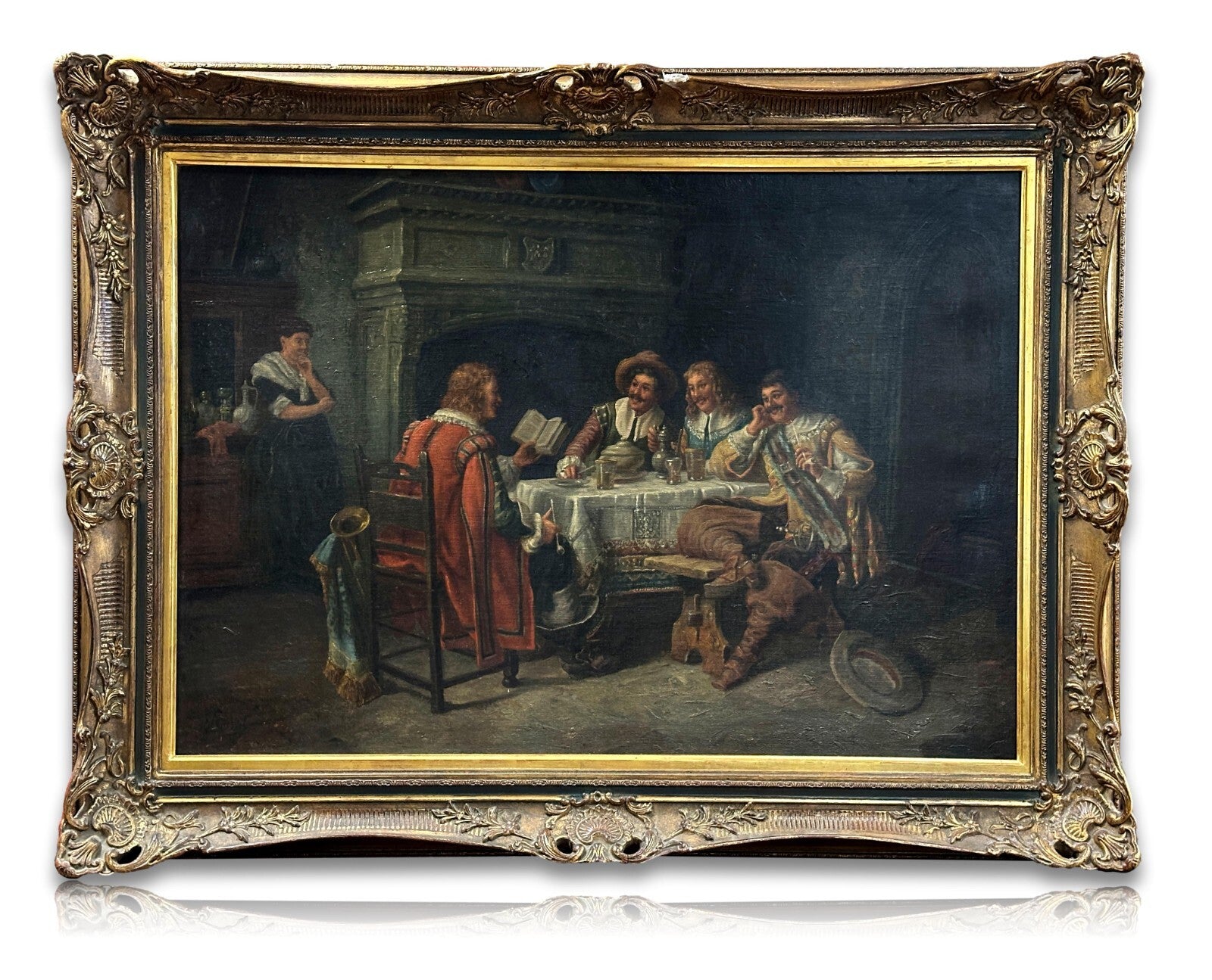 Wilhelm Friedrich Giessel 1869-1938 - Herrenrunde - Öl Leinwand signiert - Genre0