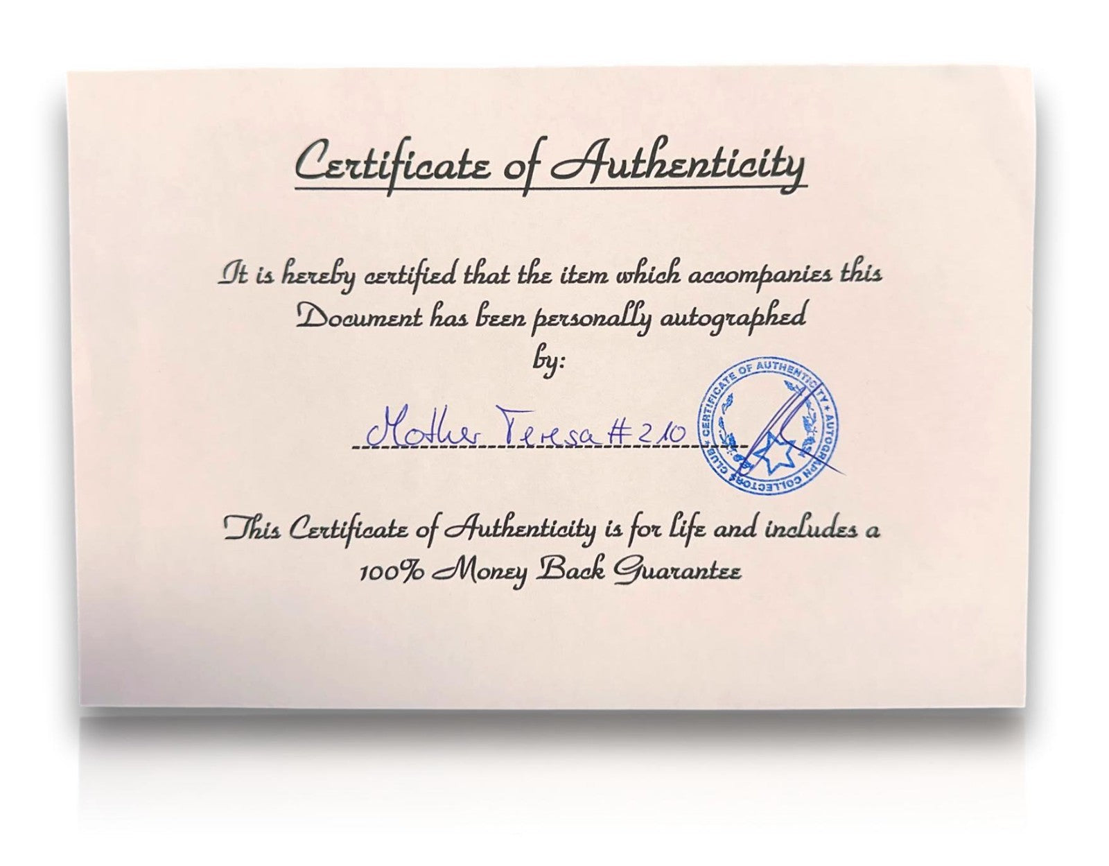 Mutter Teresa - Original Autogramm - signierte Fotografie 1997 - Zertifikat6