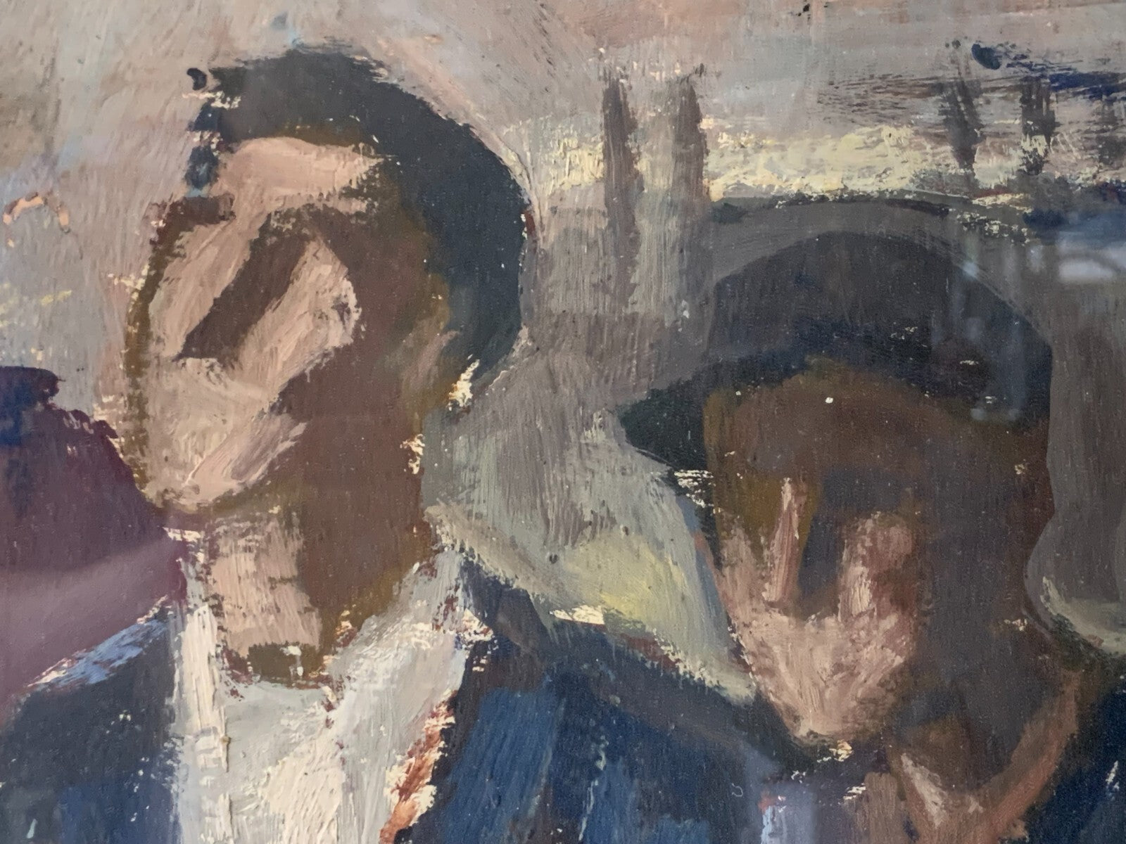 Expressionismus - Industrie Gemälde - Tempera Papier 1954 - gerahmt hinter Glas3
