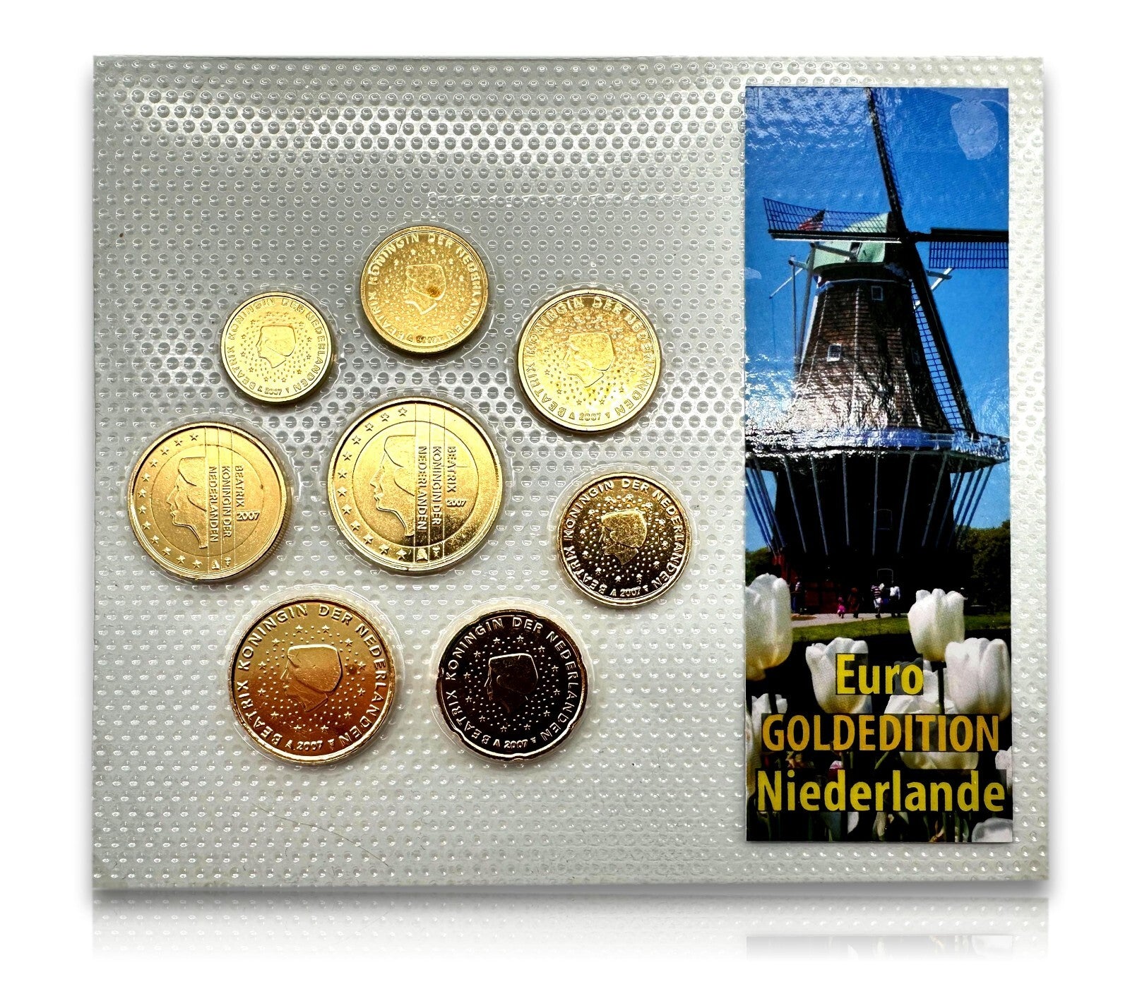 Niederlande KSM Kursmünzsatz 2007 Euro € - 24 ct vergoldet - Limitierte Edition2
