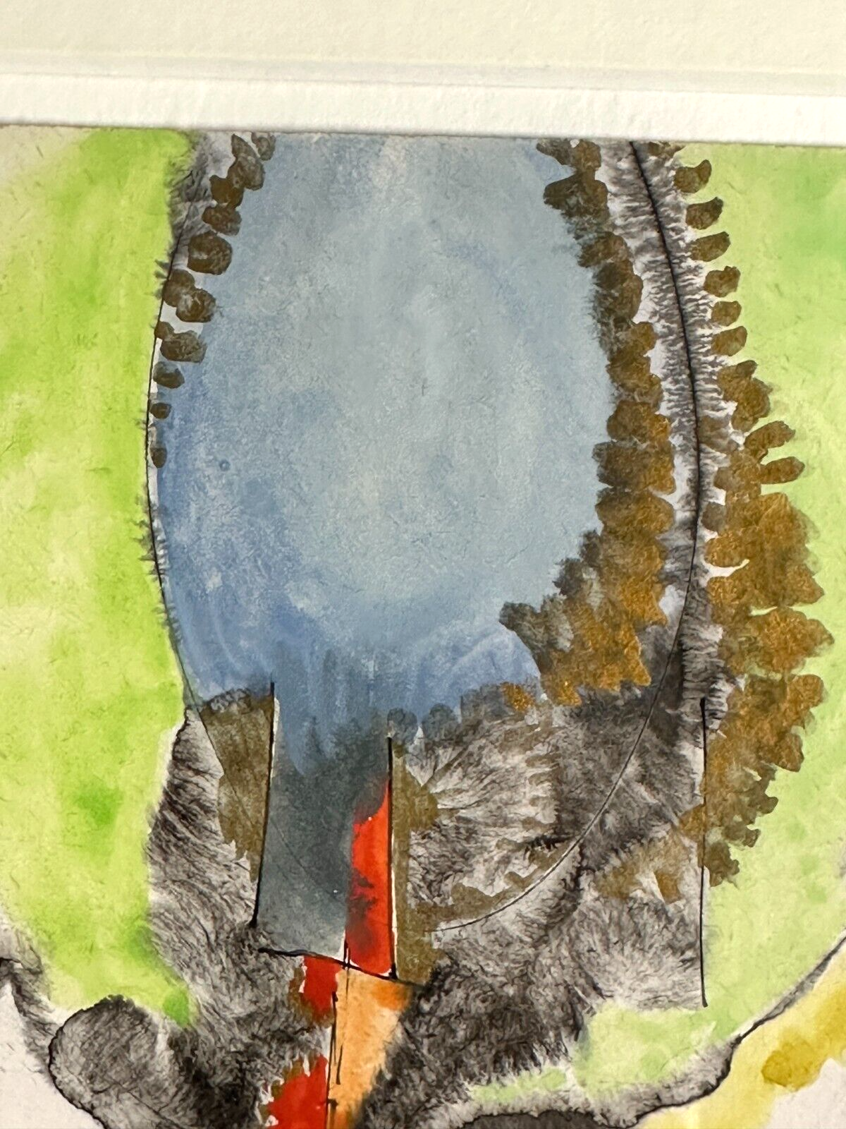 Hannah Höch - Wasserfarben Gouache auf Hartfaserplatte - 'Im innern des Baumes'7