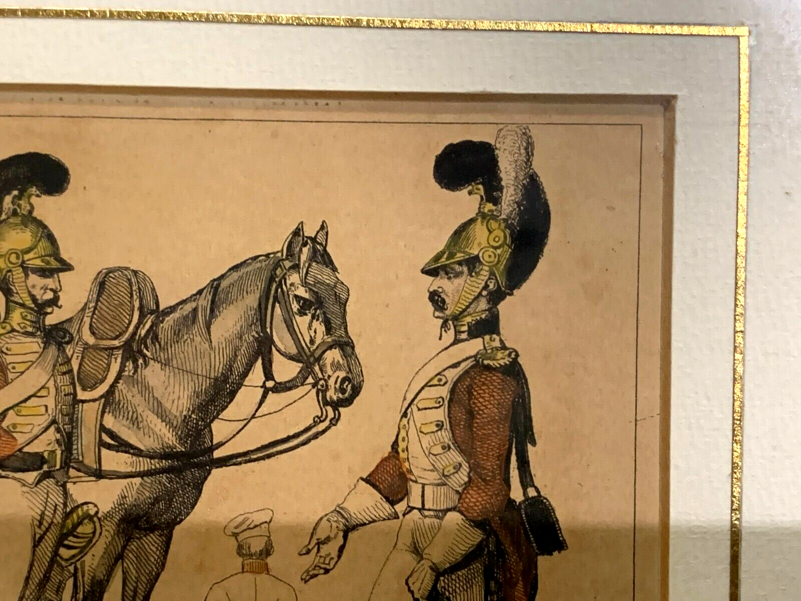 Lacauchie - Stahlstich koloriert - Historische Uniform - Italienische Ehrengarde2