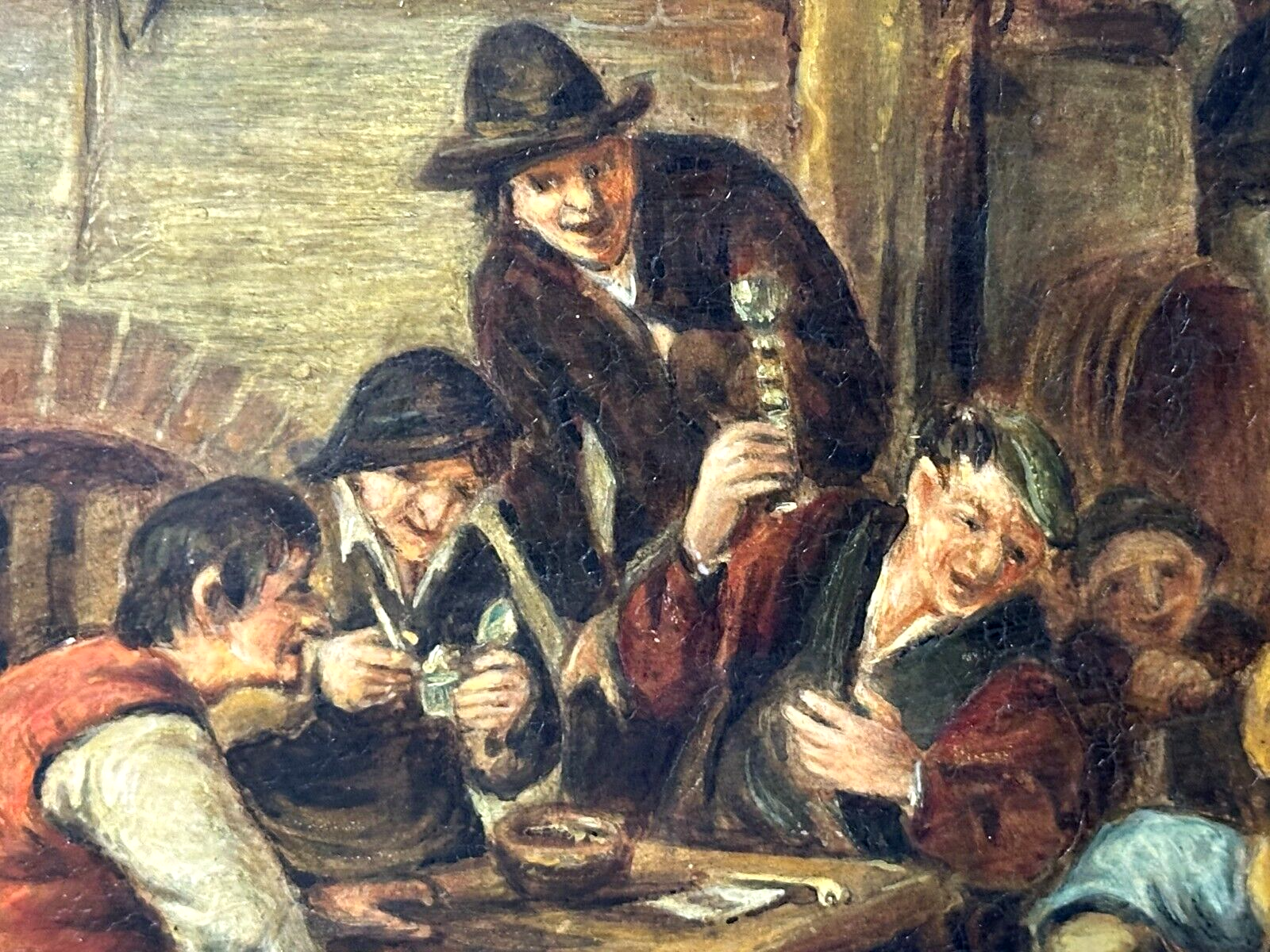 Öl auf auf Kupferplatte - Genre - Wirtshausszene nach David Teniers - gerahmt7