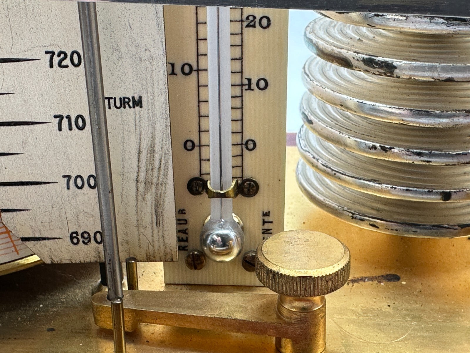 Barograph - C. Erbe Tübingen - Luftdruckmesser um 1900 - facettiertes Glas9