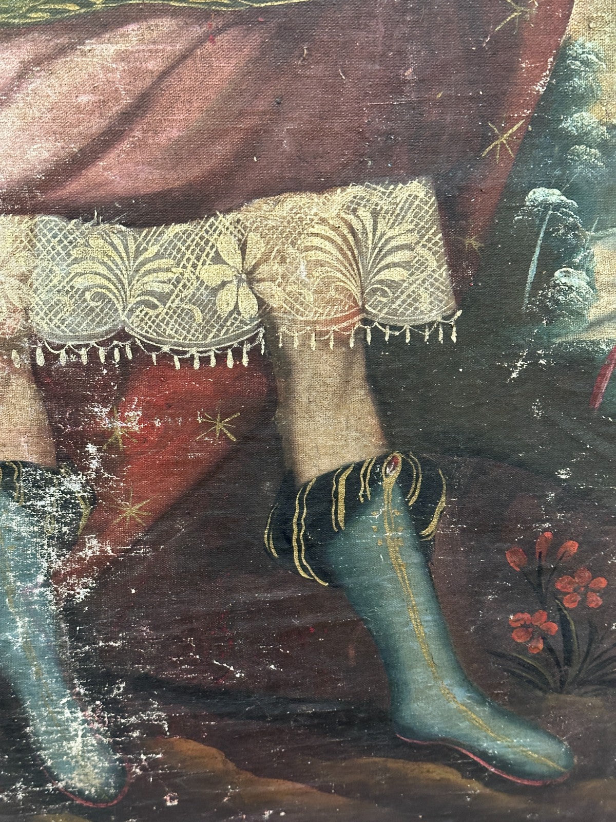 Kolonialgemälde um 1750 – Erzengel Raphael – Cusco-Schule – Öl auf Leinwand5