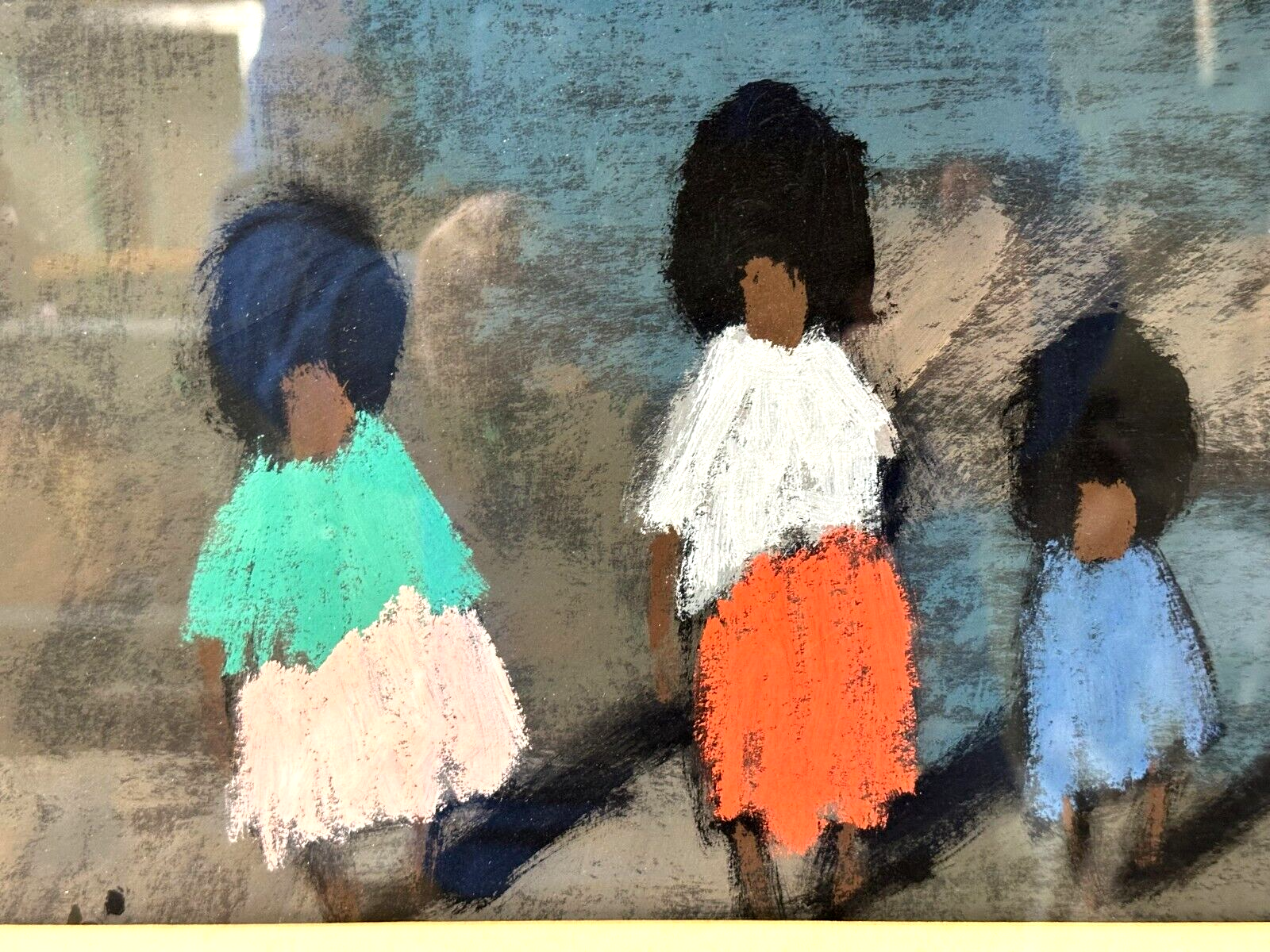 Hein Wittler 1918-2004 - Tempra auf Hartfaserplatte - Marokkanische Kindergruppe1
