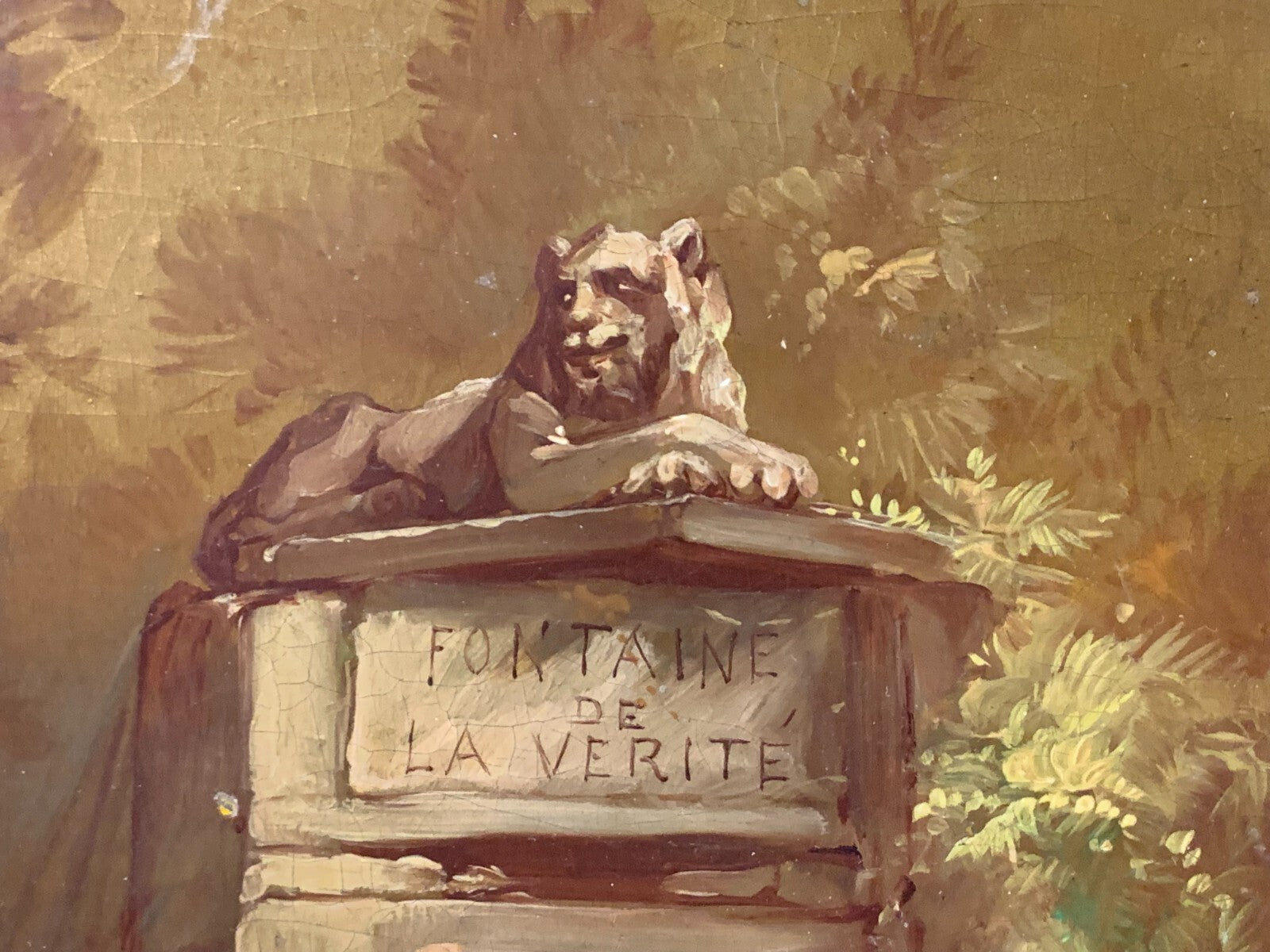 Gemälde 'Die angenehme Lektion' - Öl auf Platte - nach François Boucher um 18508
