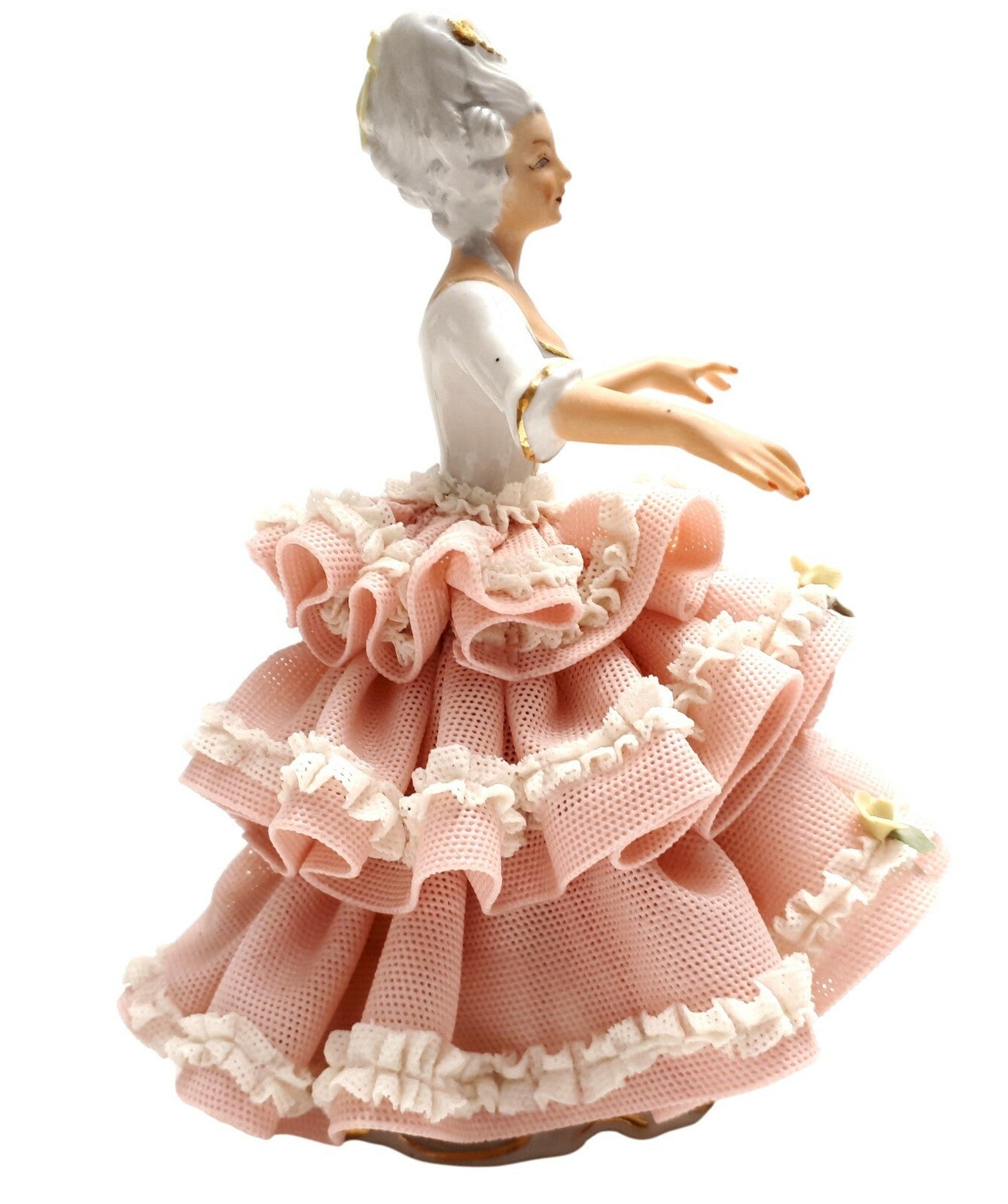 Sandizell Höffner & Co - Porzellanfigur 'feine Dame' - polychrohme Bemalung3