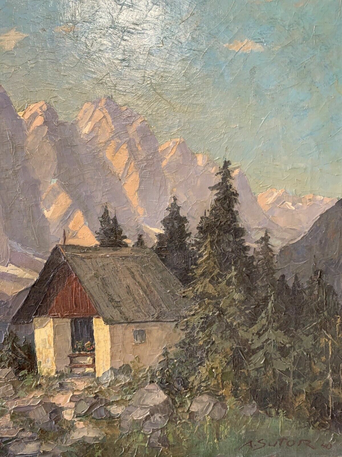 Adalbert Sutor - Ölgemälde - Öl auf Leinwand - ungerahmt - Tiroler Kapelle7