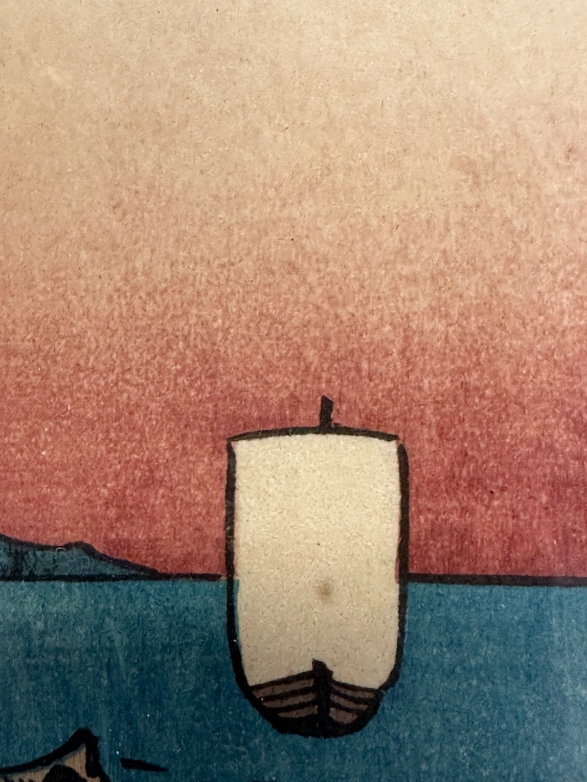Original Hiroshige Holzschnitt – Bizen Küste mit Torii – ca. 1853 Edo-Zeit Japan10