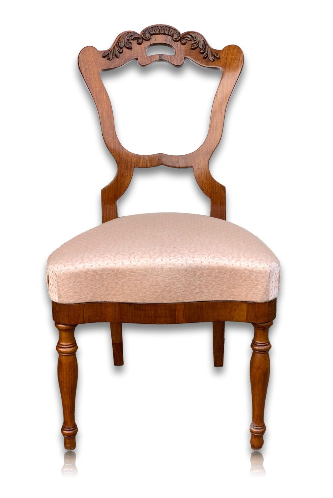 2 Stühle - Biedermeier Stühle - furniert , gepolsterte Sitzfläche - Schnitzerei1