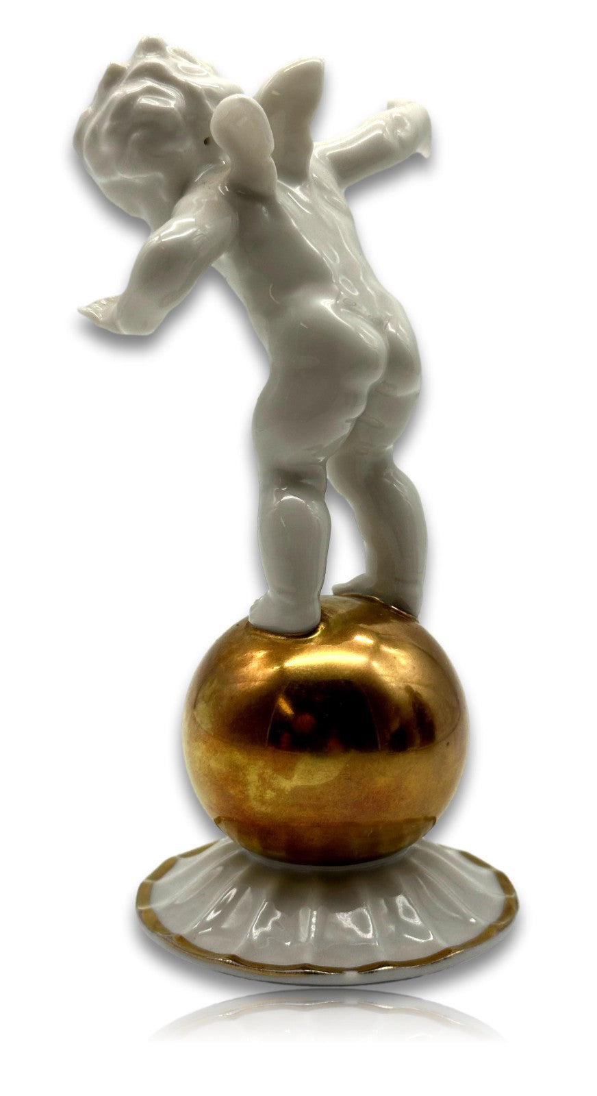 Hutschenreuther Putto auf goldener Kugel – Entwurf Karl Tutter - signiert3
