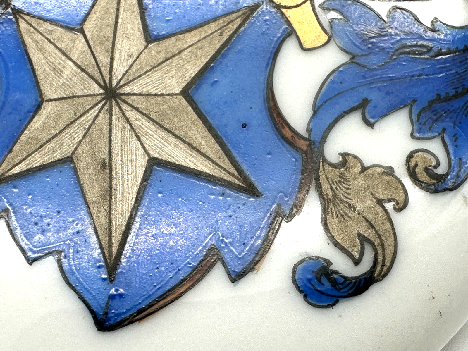 Studentika - Doppelwappen und Porträt - handbemalt um 1900 – Corps / Verbindung1