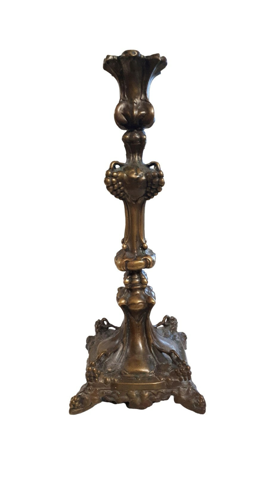 antiker Barockleuchter Kerzenhalter Kerzenständer - Messing Bronze Blech 2
