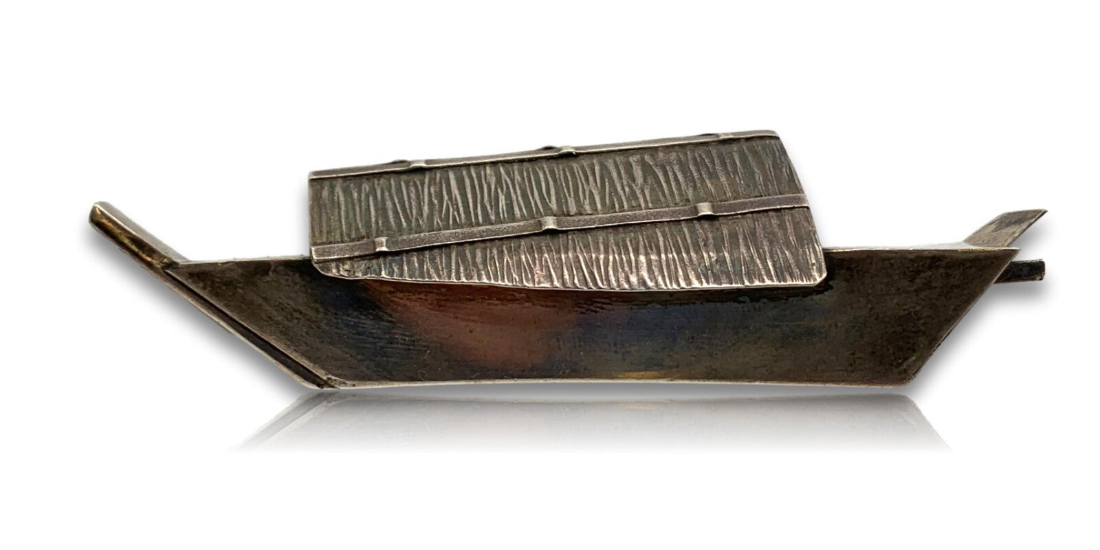 Miniatur Sampan Boot Gondel - 950er Sterling Silber - Salzstreuer - Handarbeit1